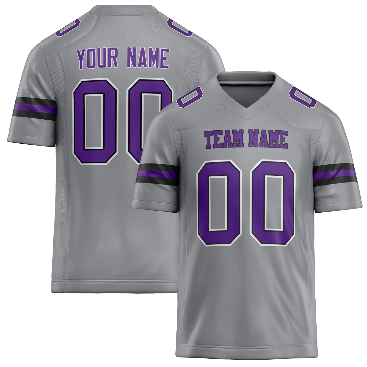 Custom Light Gray Purple Solid Colour Football Jersey FT02240730LI243