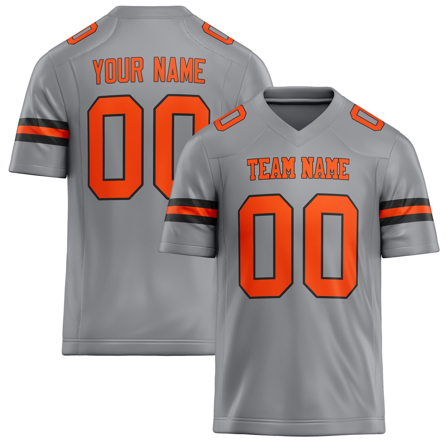 Custom Light Gray orange Solid Colour Football Jersey FT02240730LI244