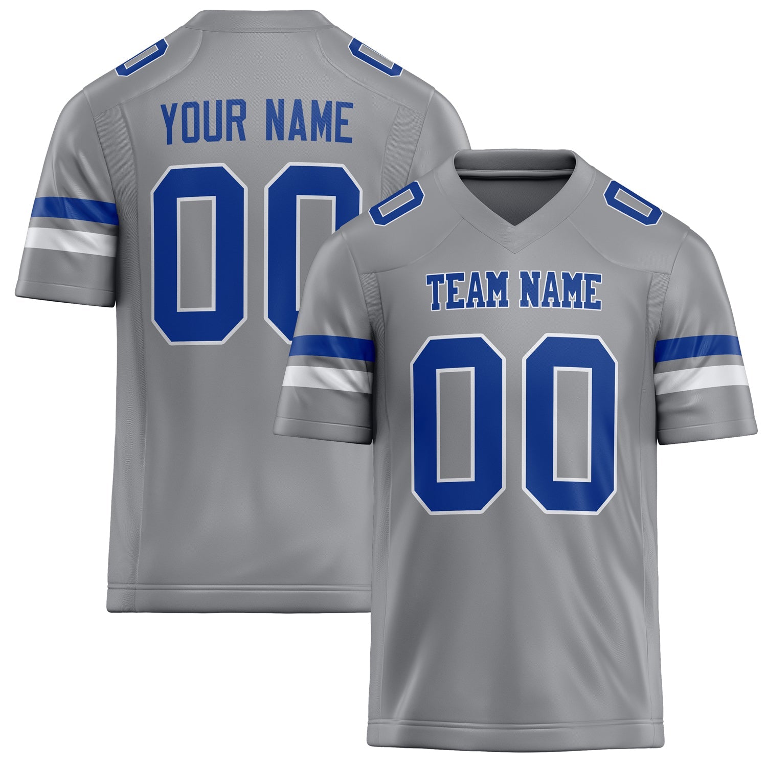 Custom Light Gray royal Solid Colour Football Jersey FT02240730LI245