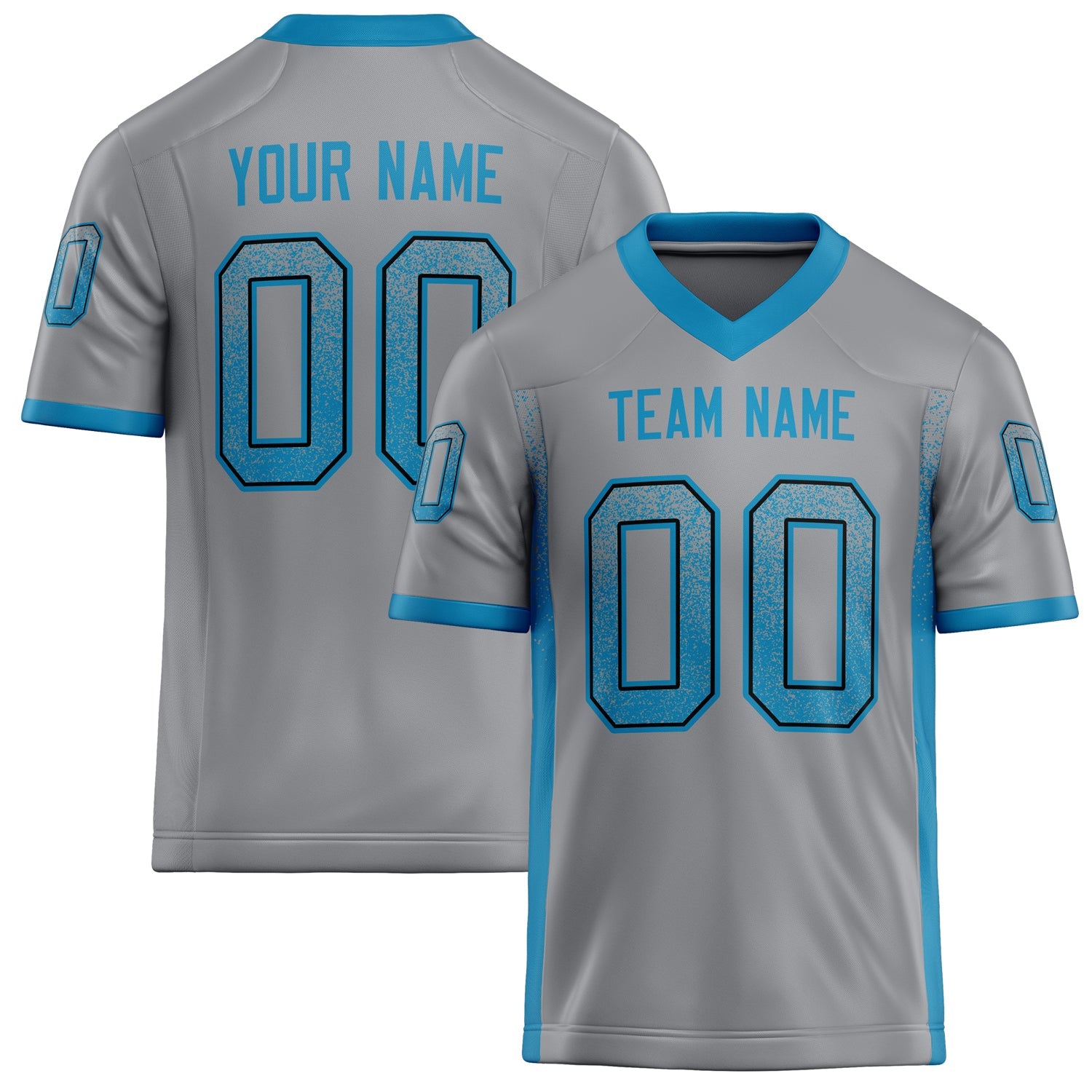 Custom Light Gray blue Solid Colour Football Jersey FT02240730LI249