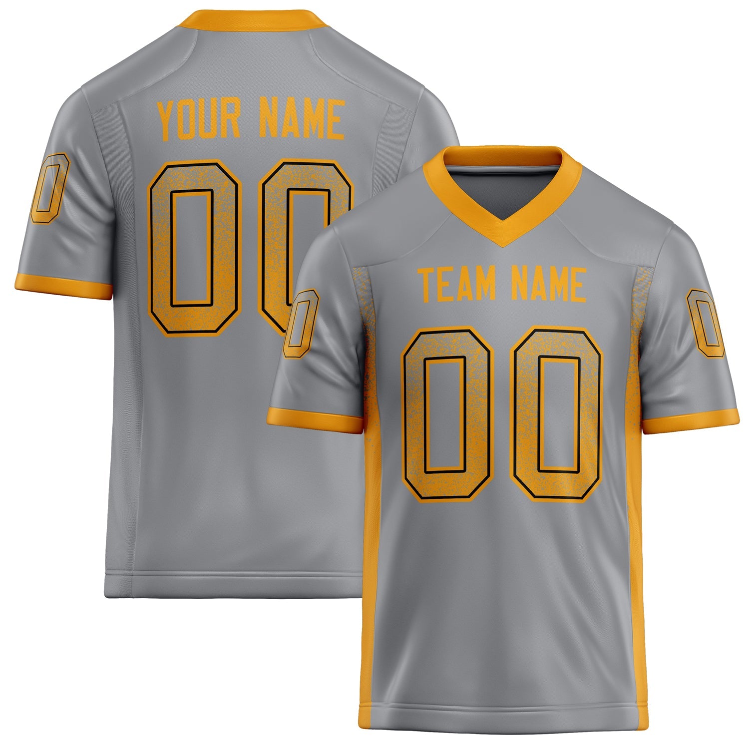 Custom Light Gray orange Solid Colour Football Jersey FT02240730LI250