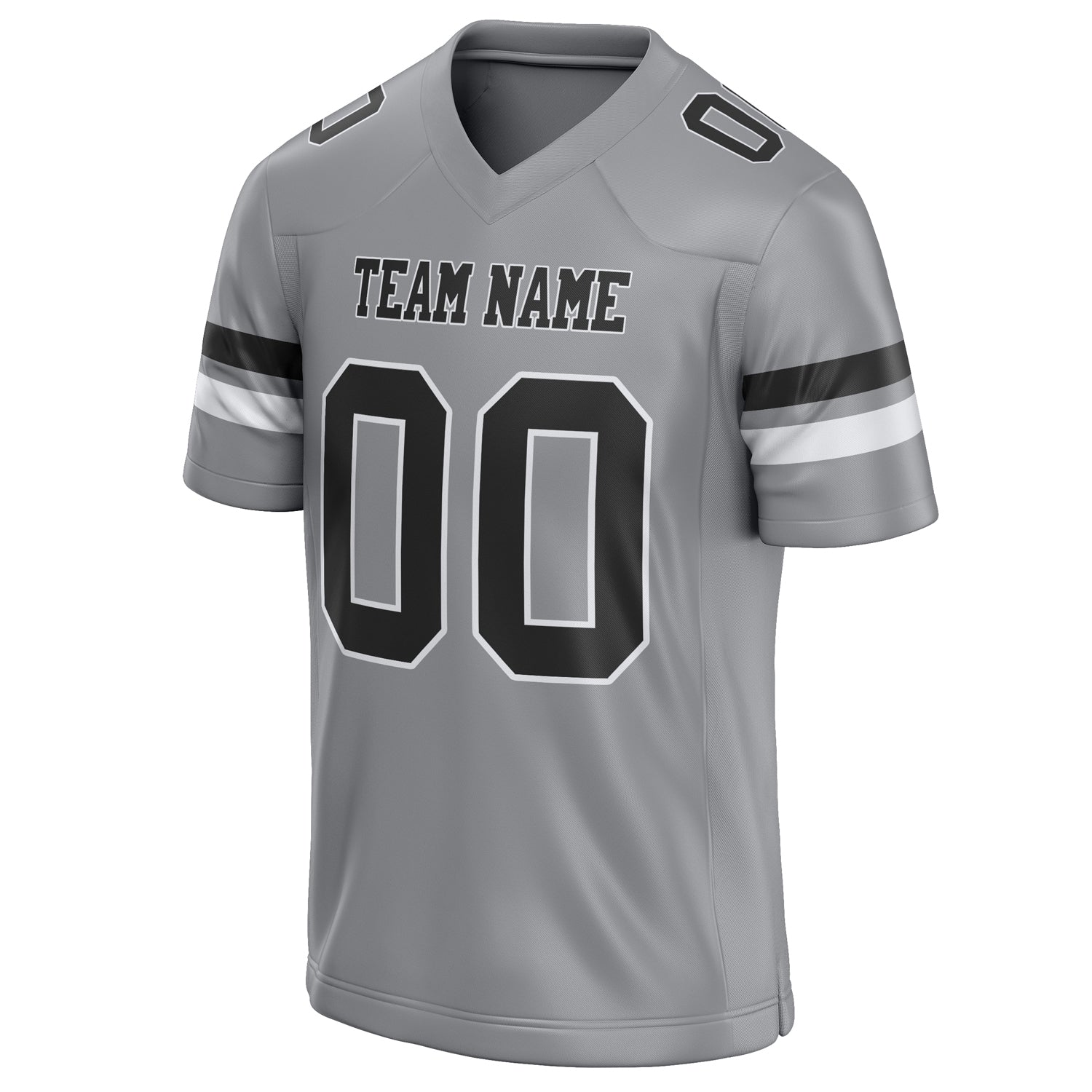 Custom Light Gray Black Solid Colour Football Jersey