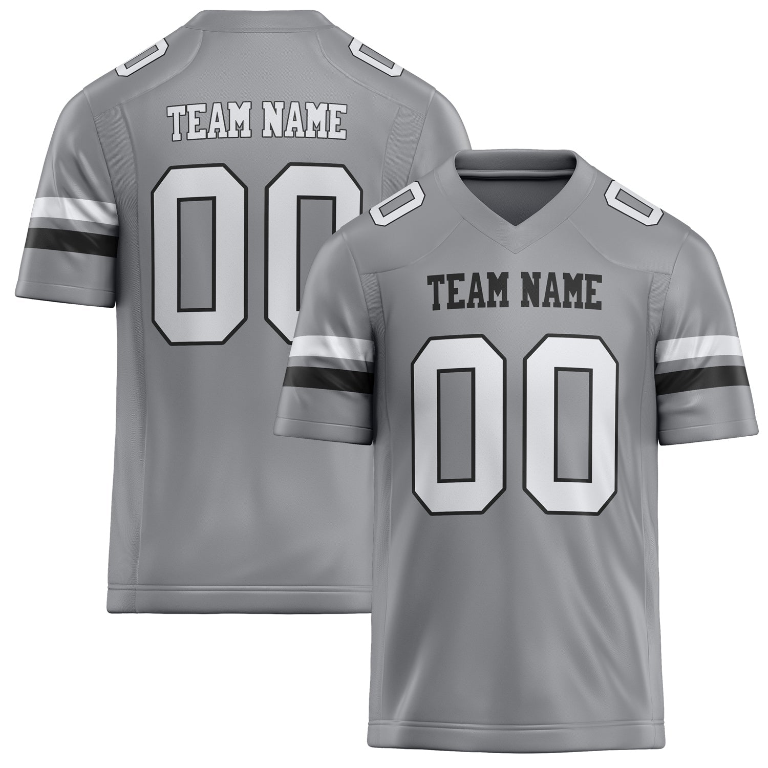 Custom Light Gray White Solid Colour Football Jersey FT02240730LI254