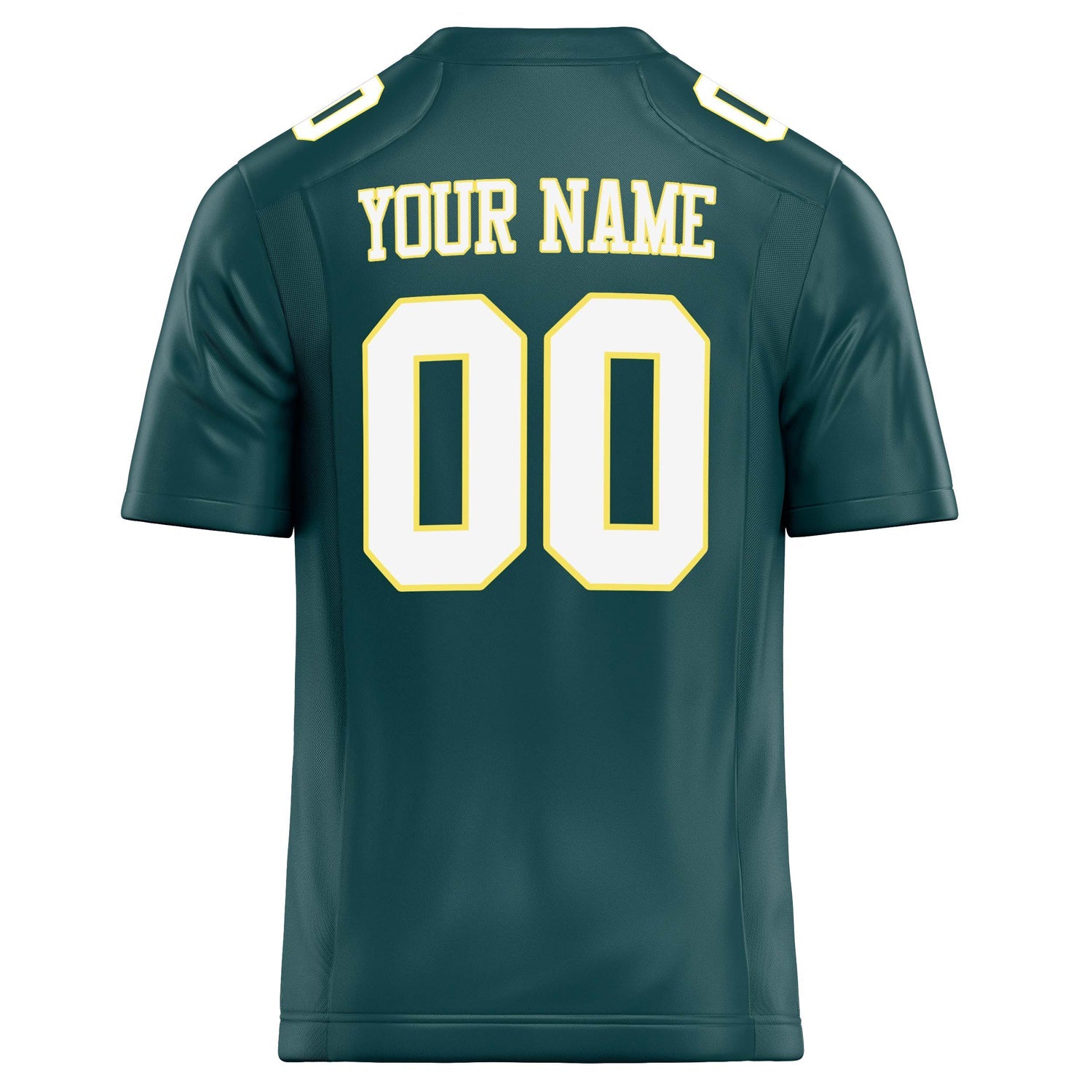 Custom Midnight Green White Solid Colour Football Jersey