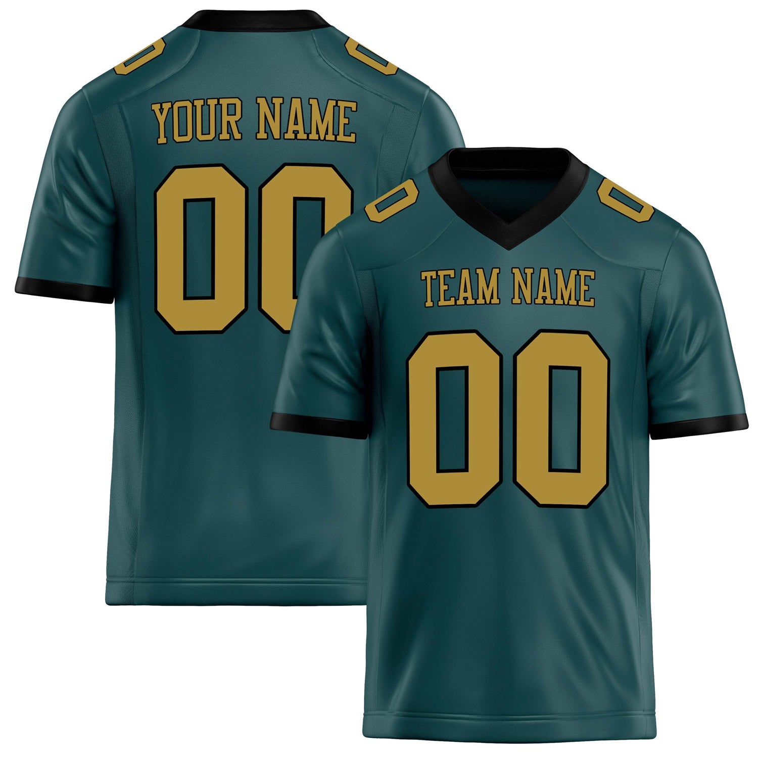 Custom Midnight Green old gold Solid Colour Football Jersey FT02240730MI265