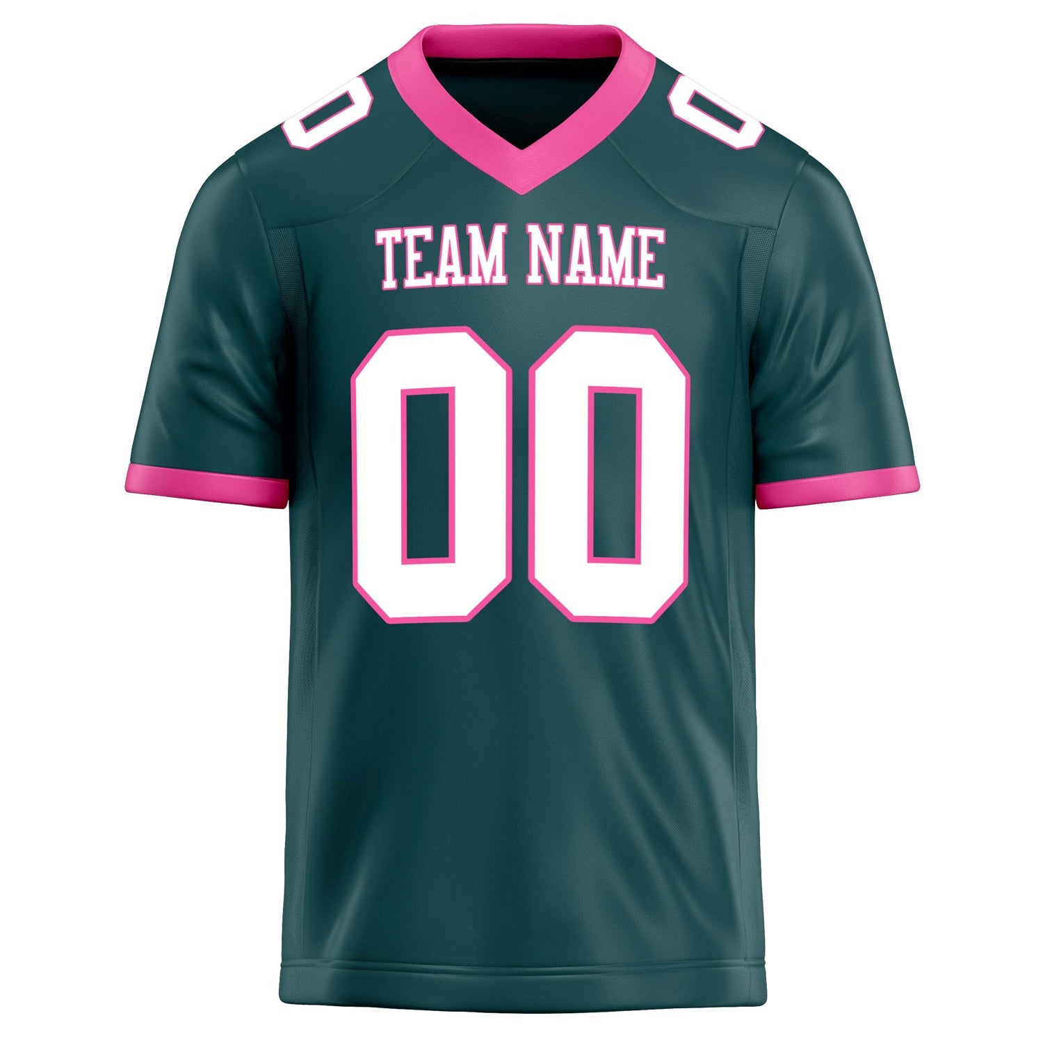 Custom Midnight Green White Solid Colour Football Jersey