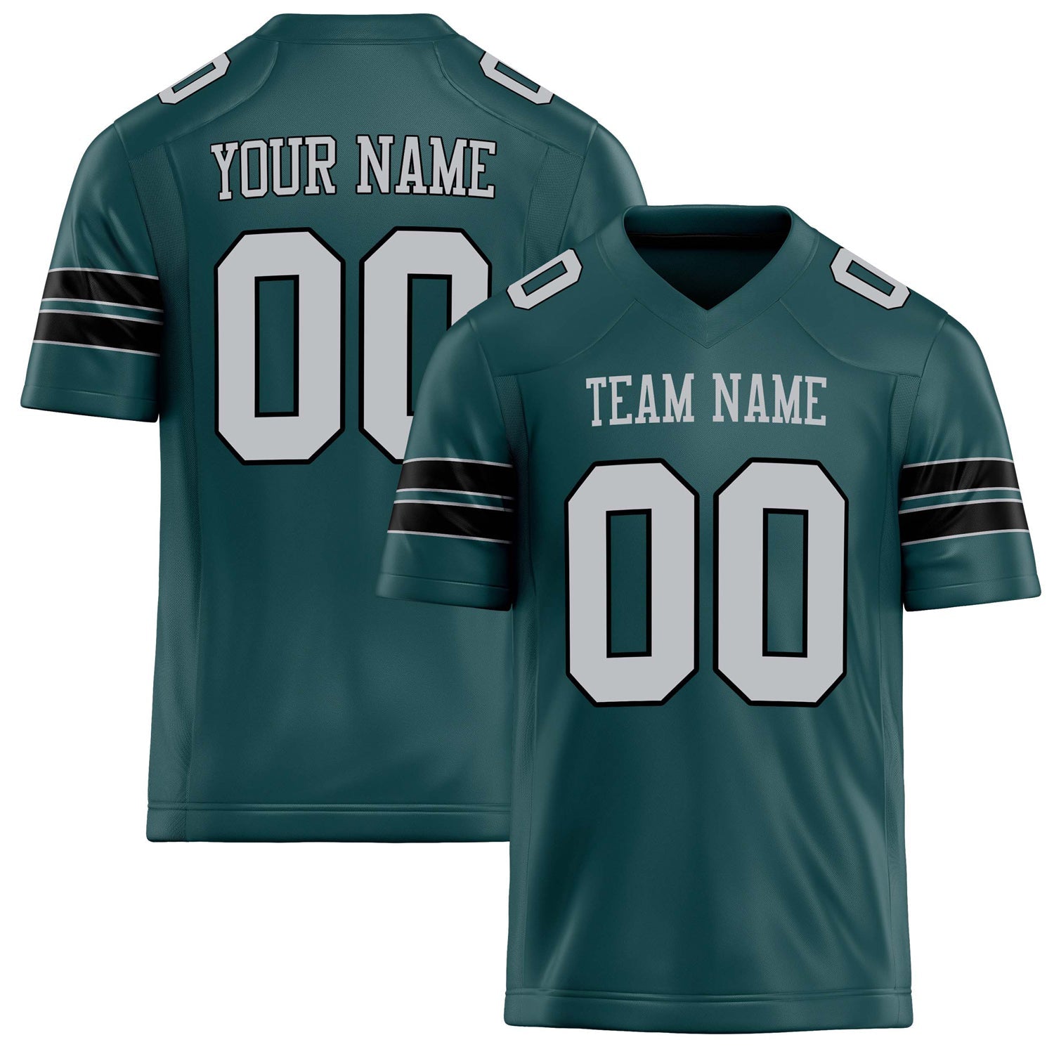 Custom Midnight Green gray Solid Colour Football Jersey FT02240730MI272