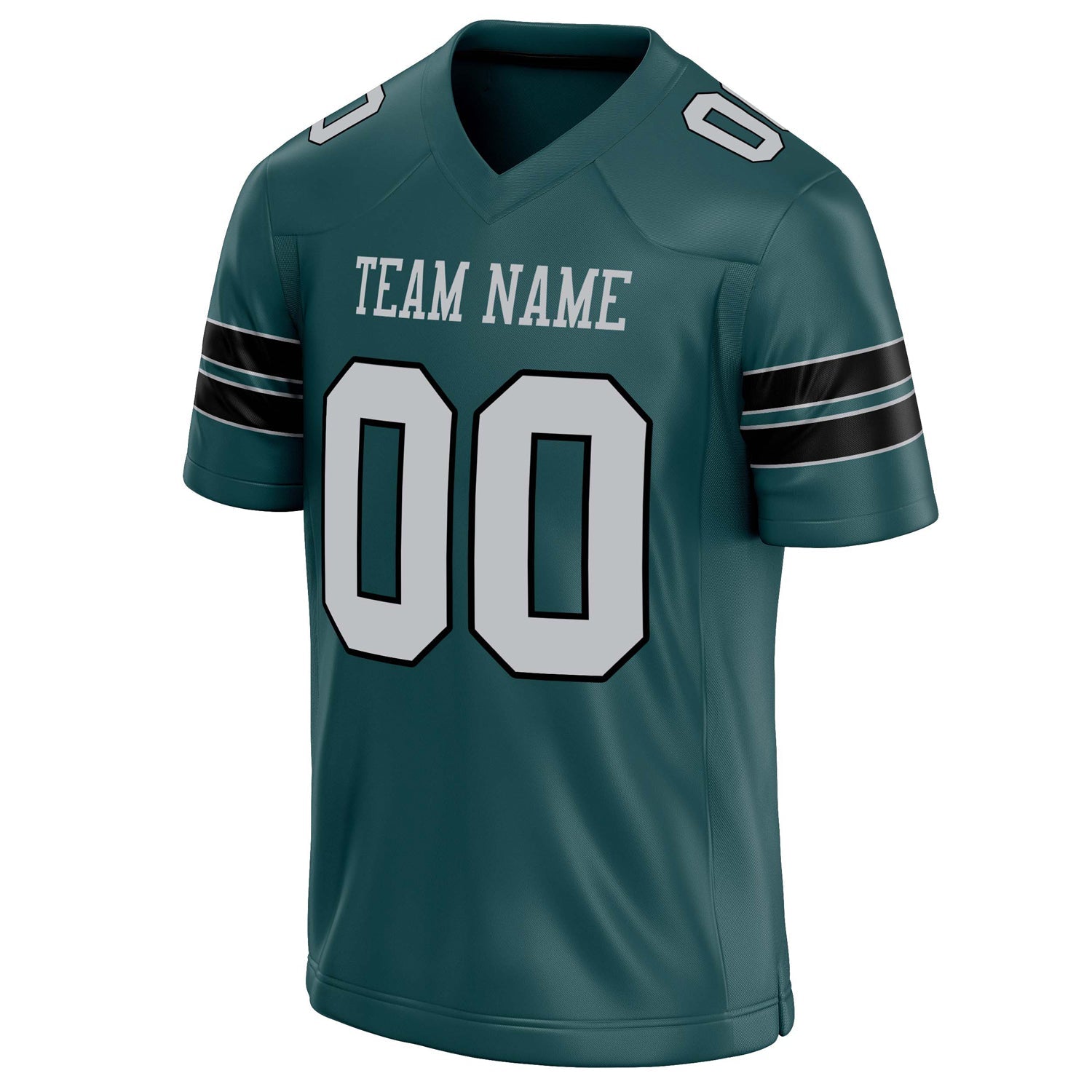 Custom Midnight Green gray Solid Colour Football Jersey