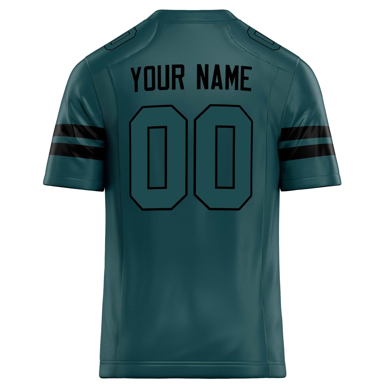 Custom Midnight Green Black Solid Colour Football Jersey