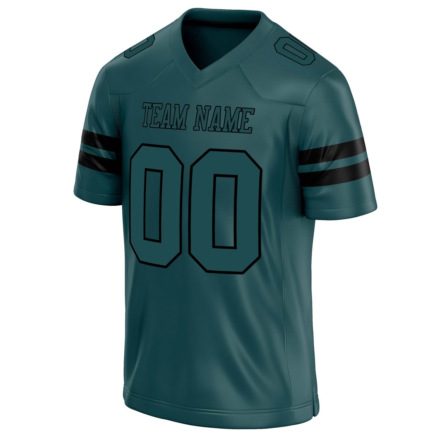Custom Midnight Green Black Solid Colour Football Jersey