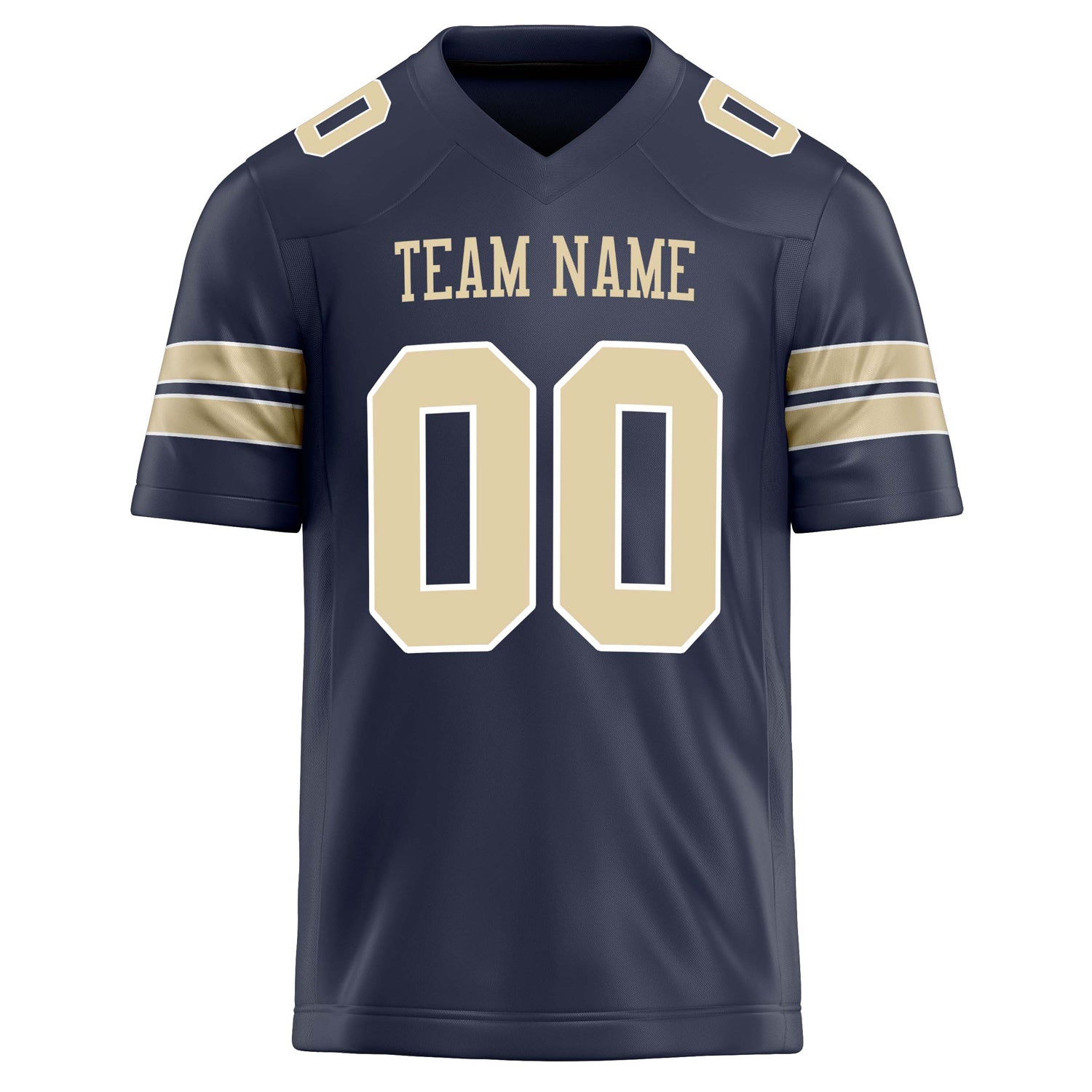 Custom Navy cream Solid Colour Football Jersey