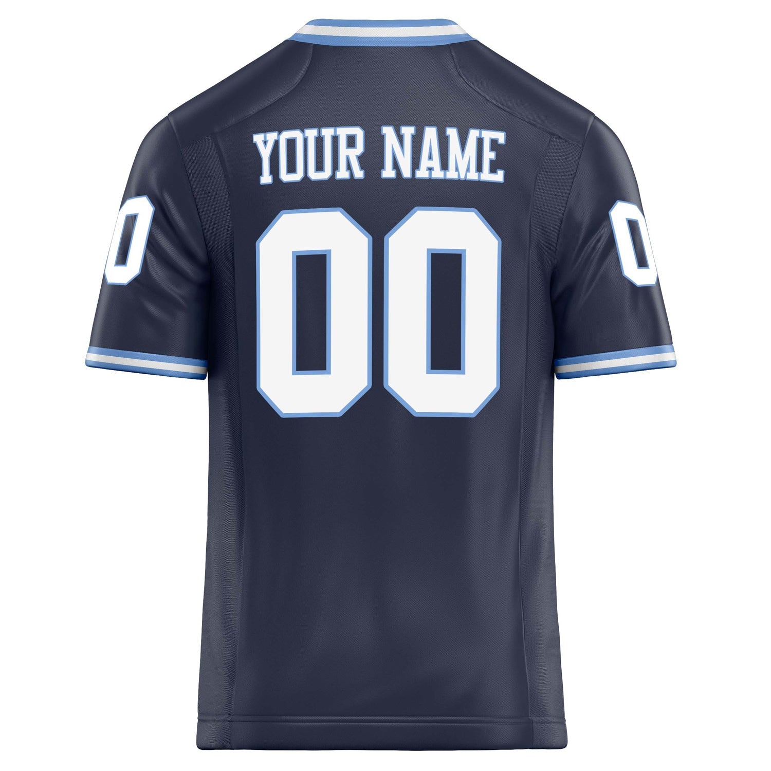 Custom Navy White Solid Colour Football Jersey