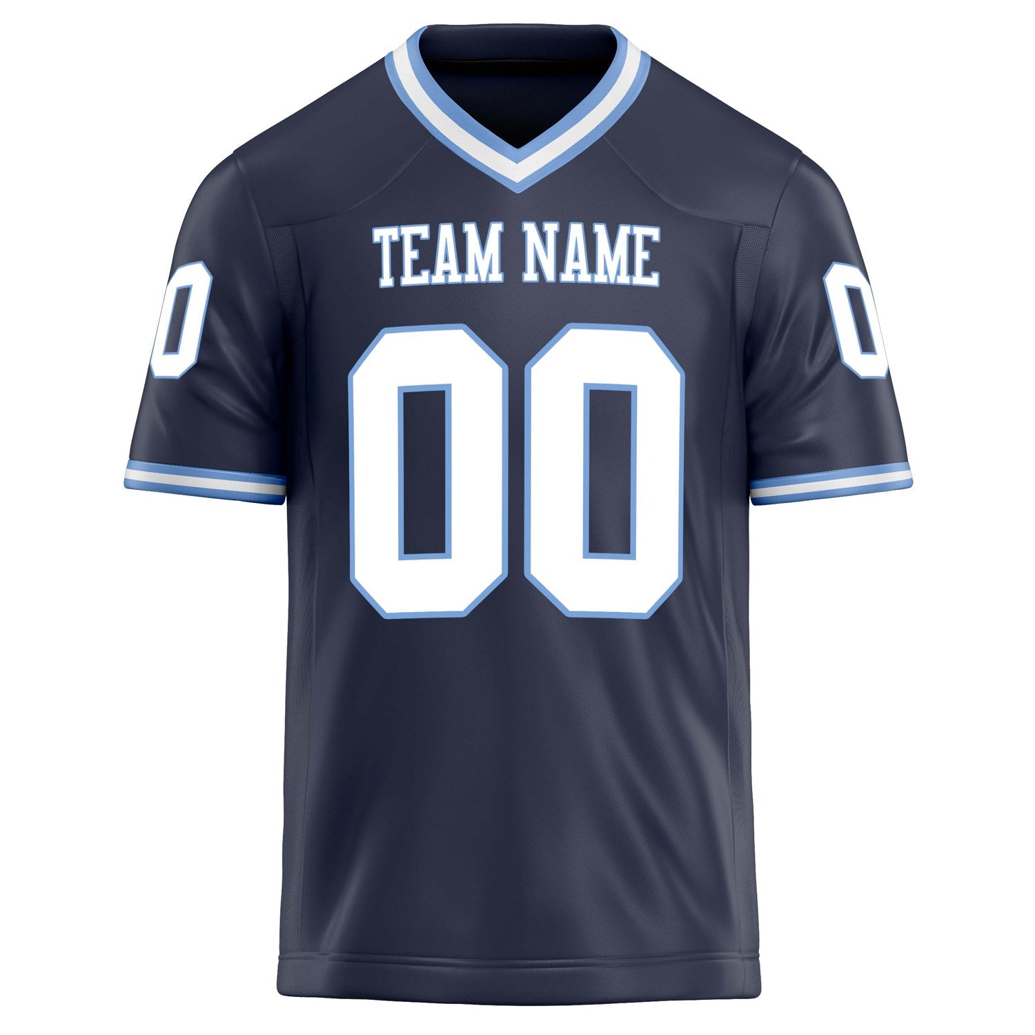 Custom Navy White Solid Colour Football Jersey
