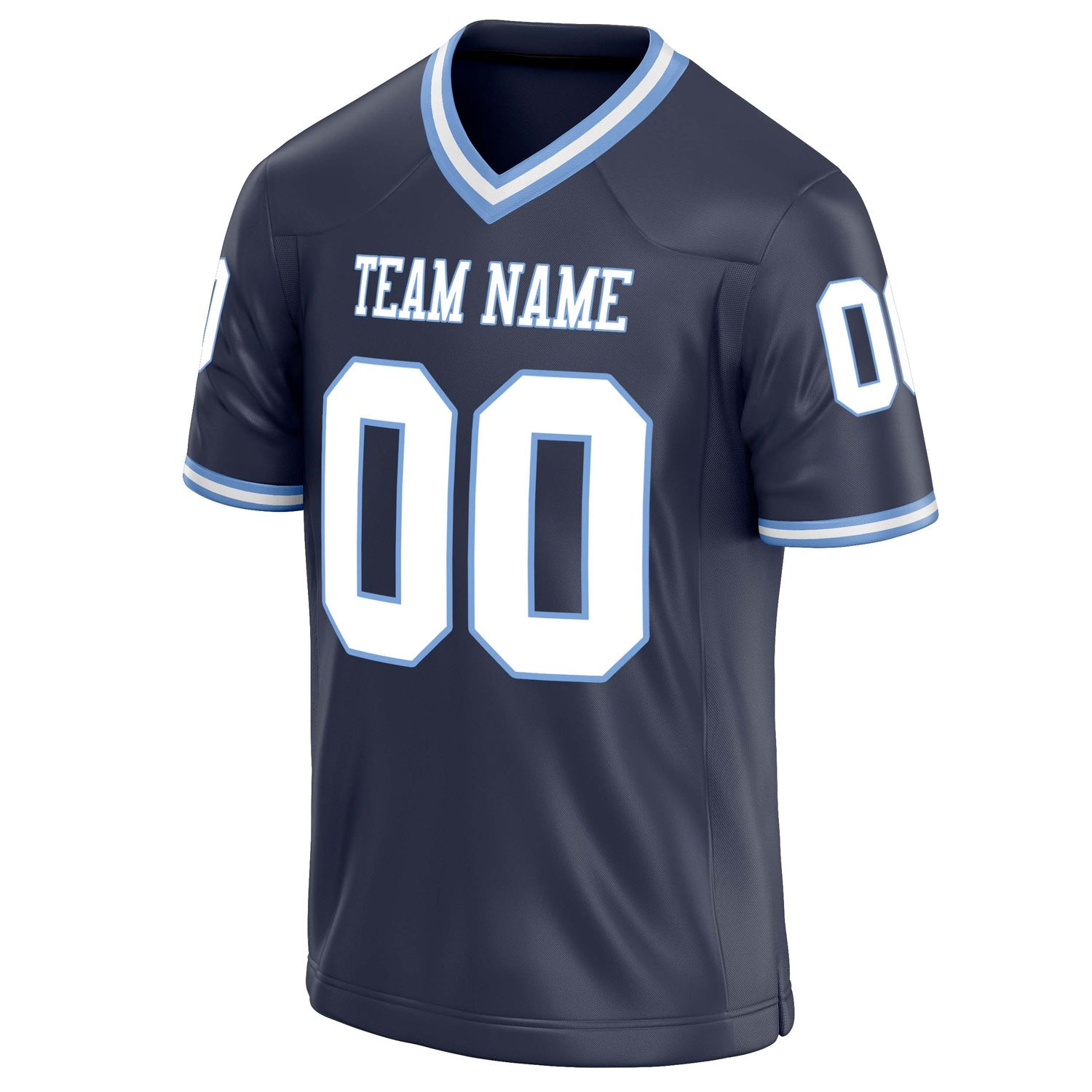 Custom Navy White Solid Colour Football Jersey