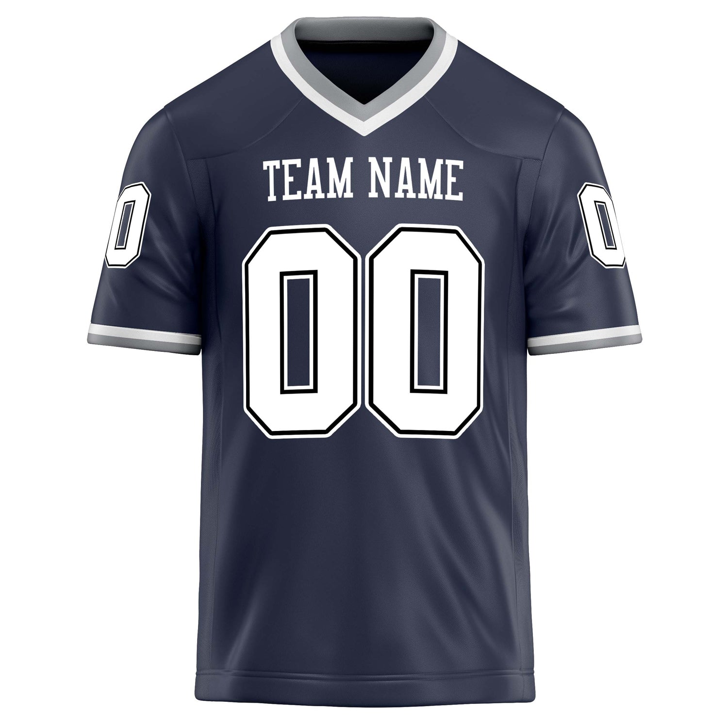 Custom Navy White Solid Colour Football Jersey