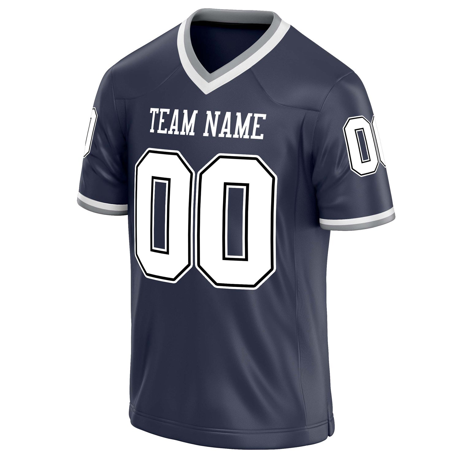 Custom Navy White Solid Colour Football Jersey