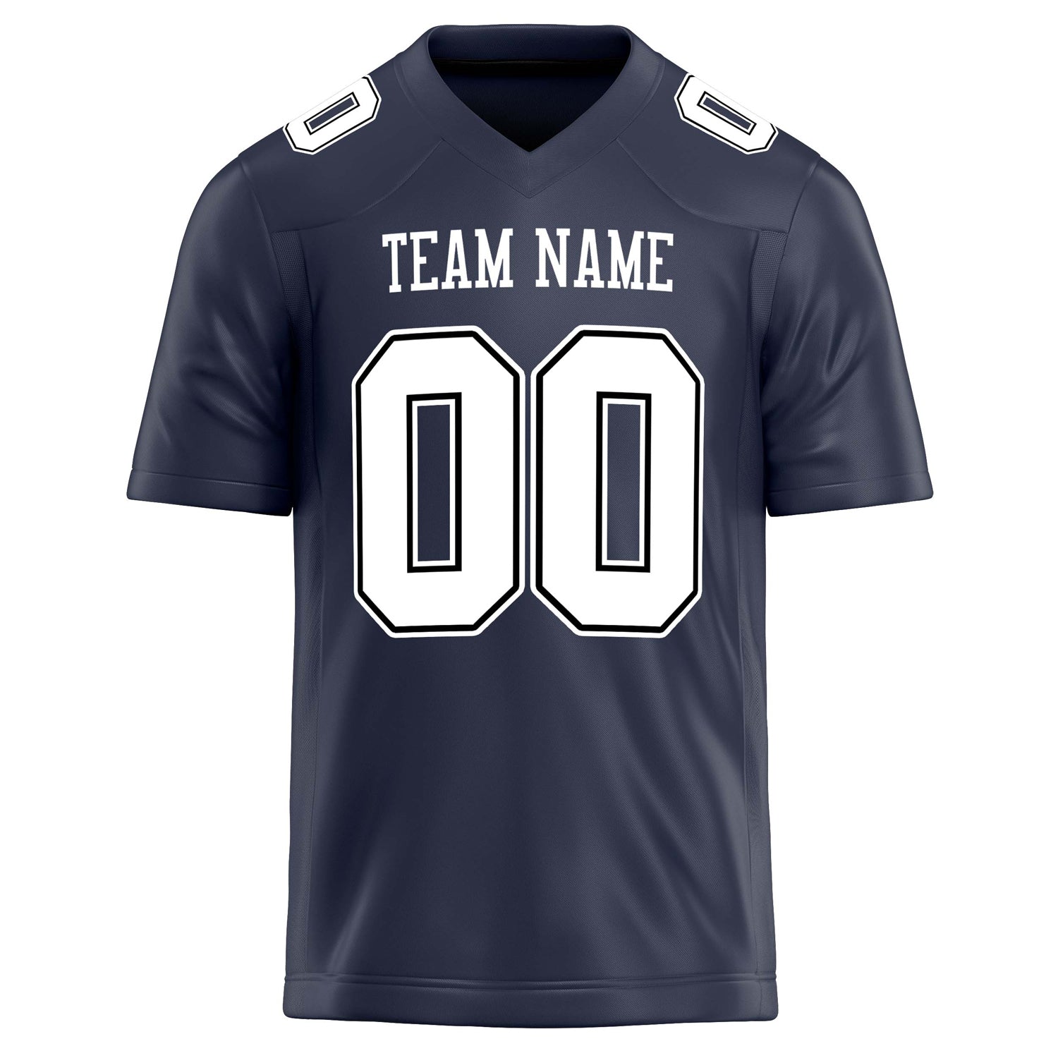 Custom Navy White Solid Colour Football Jersey