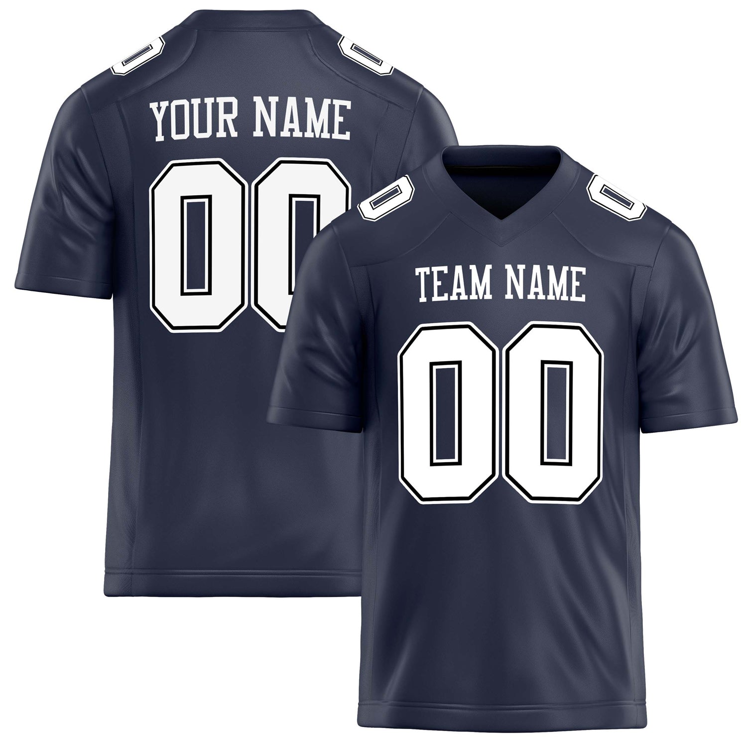 Custom Navy White Solid Colour Football Jersey FT02240730NA285