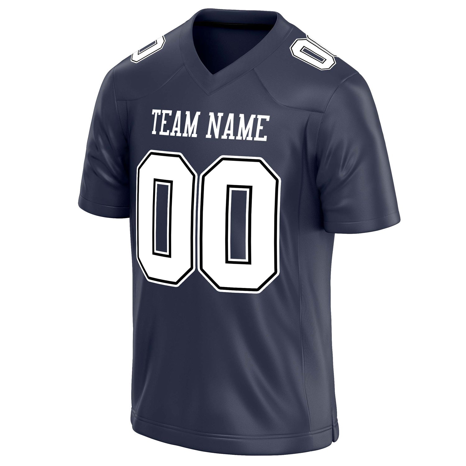 Custom Navy White Solid Colour Football Jersey