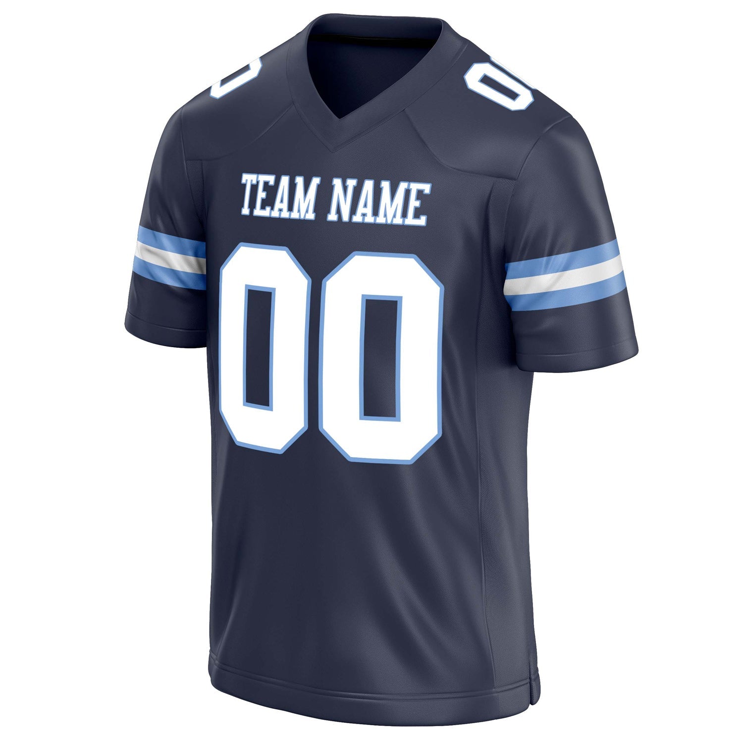 Custom Navy White Solid Colour Football Jersey