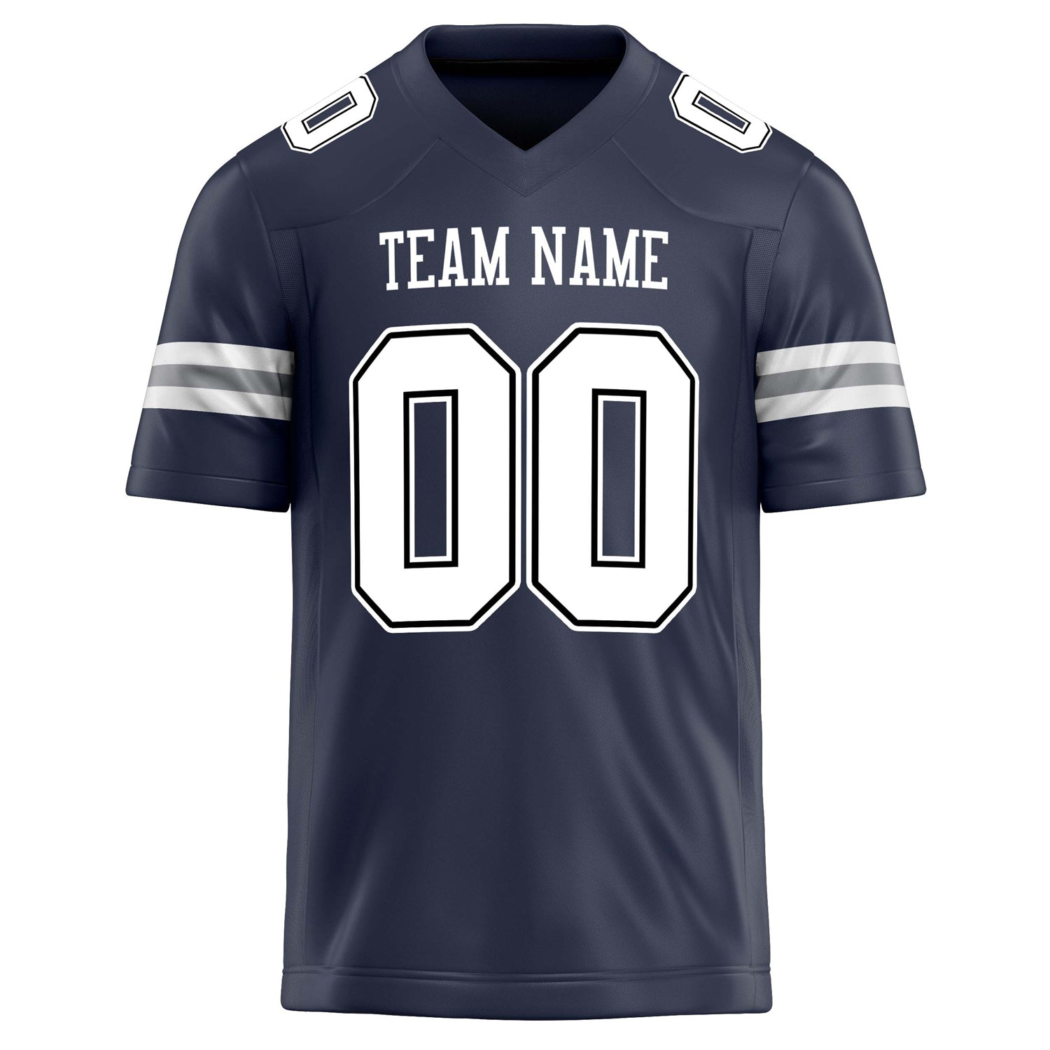 Custom Navy White Solid Colour Football Jersey