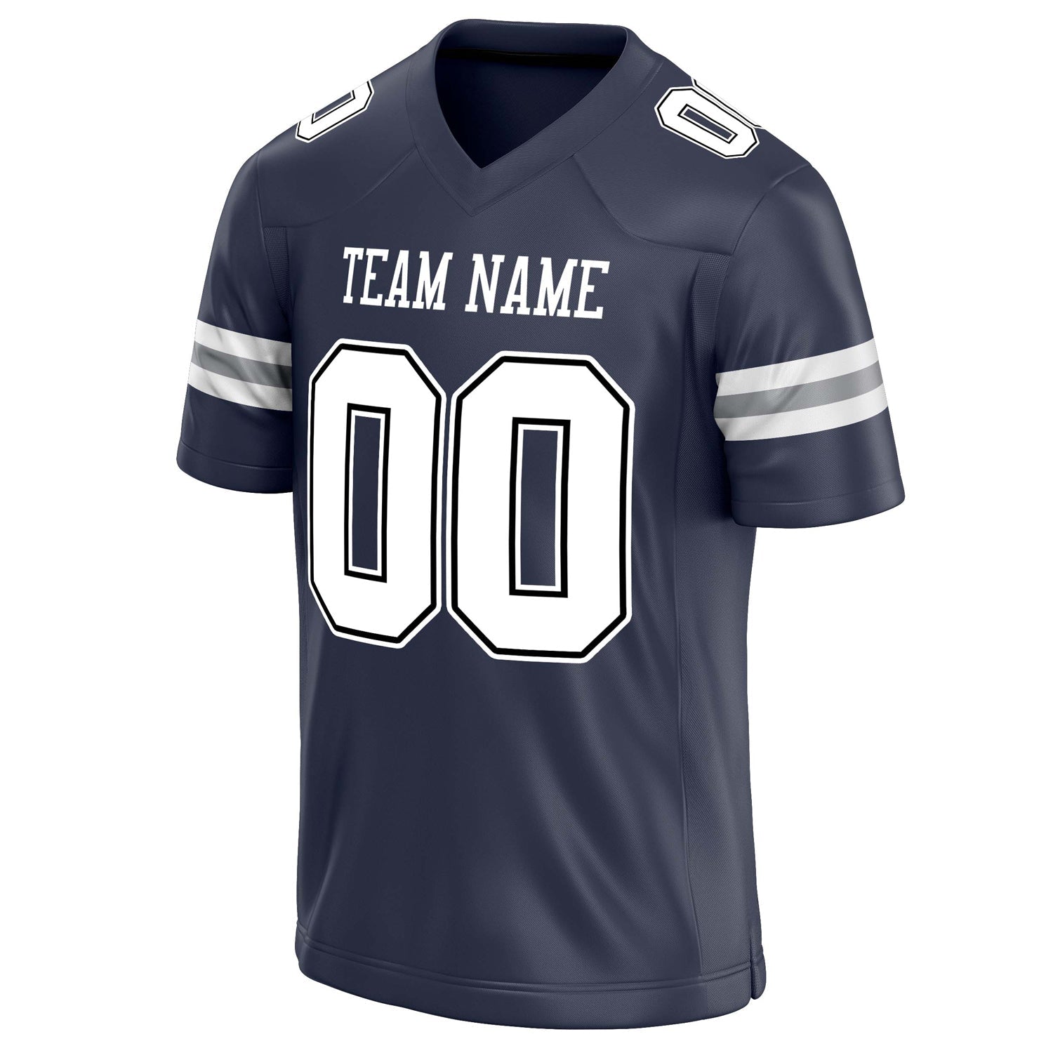 Custom Navy White Solid Colour Football Jersey