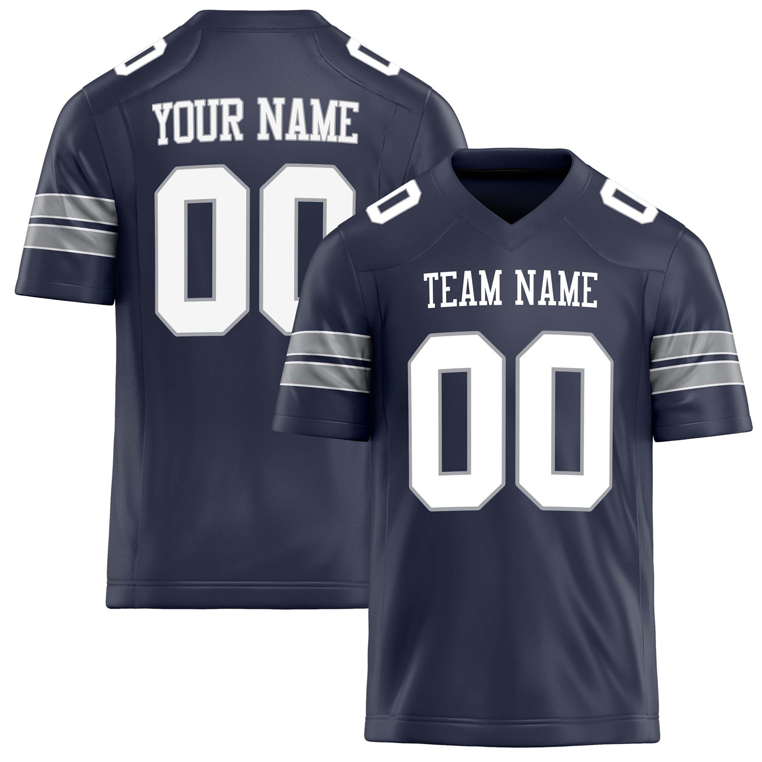 Custom Navy White Solid Colour Football Jersey FT02240730NA292