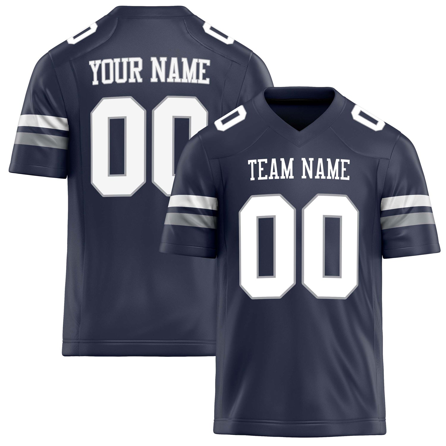 Custom Navy White Solid Colour Football Jersey FT02240730NA293