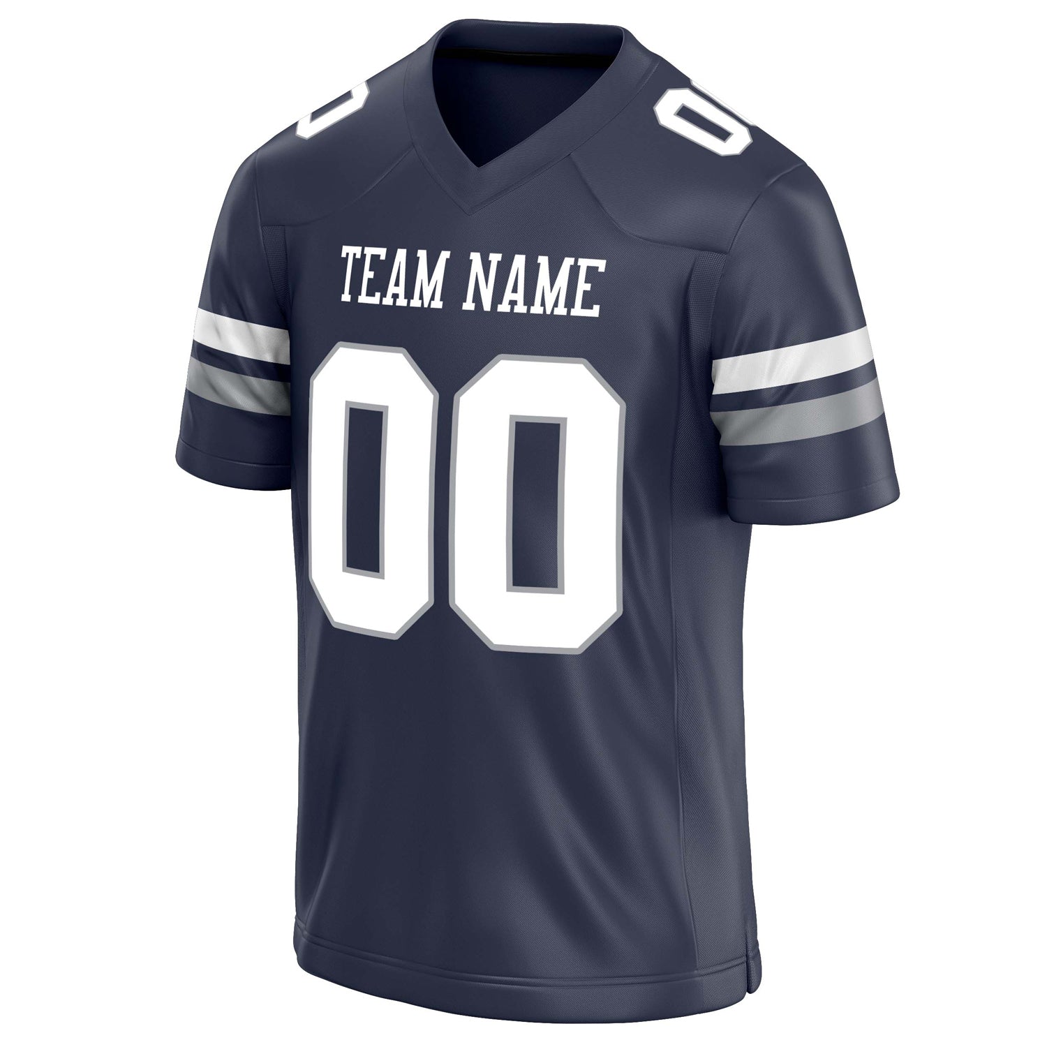 Custom Navy White Solid Colour Football Jersey
