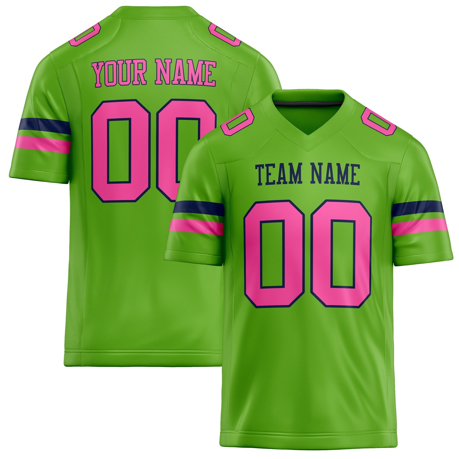 Custom Neon Green pink Solid Colour Football Jersey FT02240730NE295
