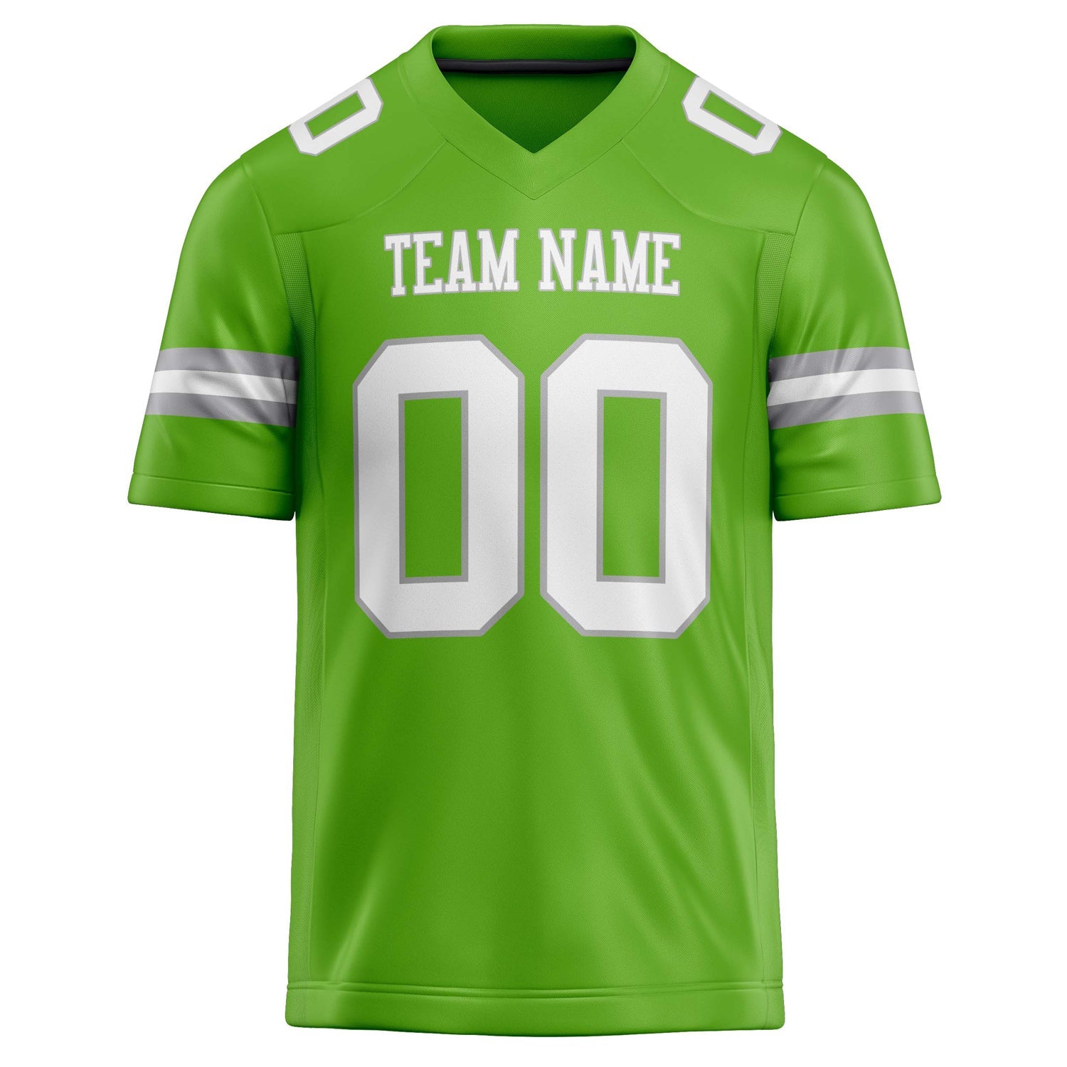 Custom Neon Green White Solid Colour Football Jersey