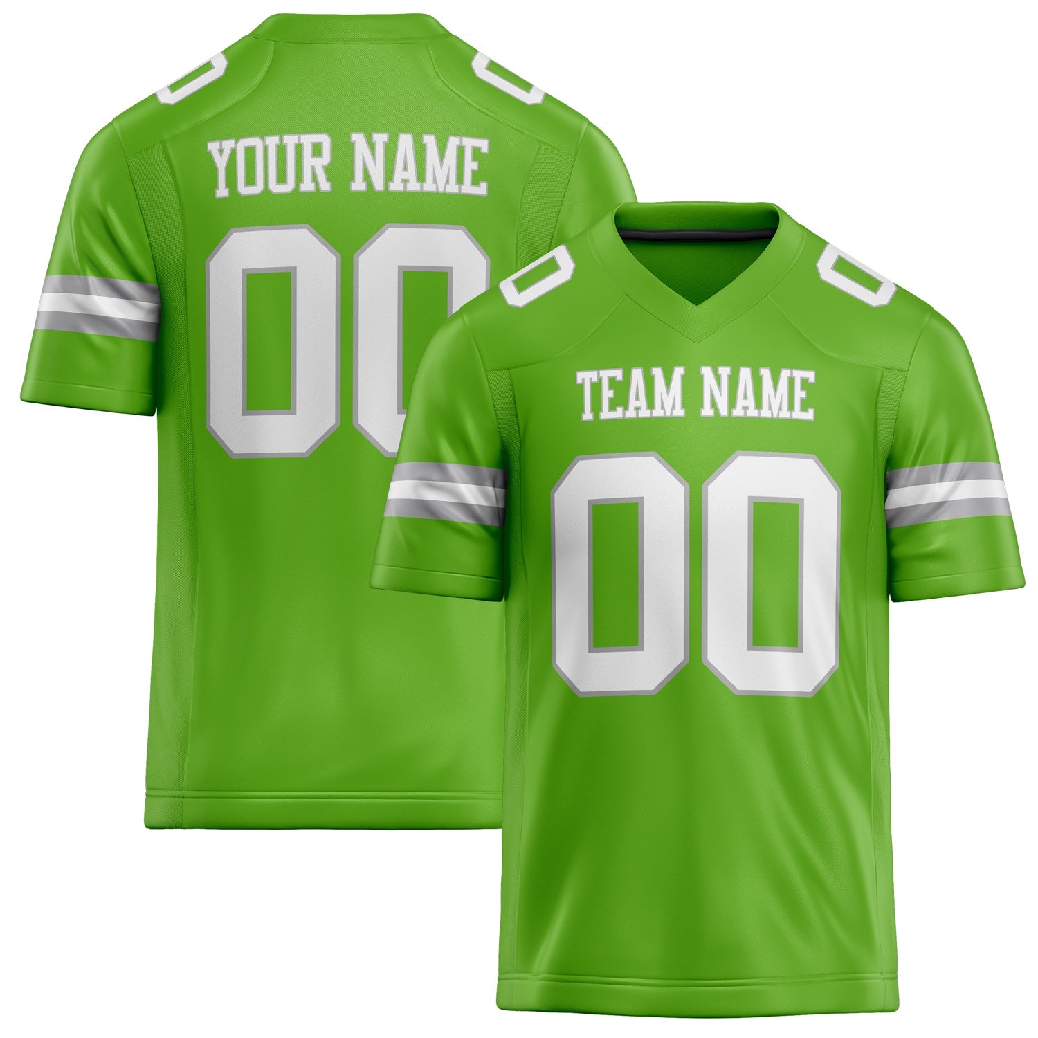 Custom Neon Green White Solid Colour Football Jersey FT02240730NE296