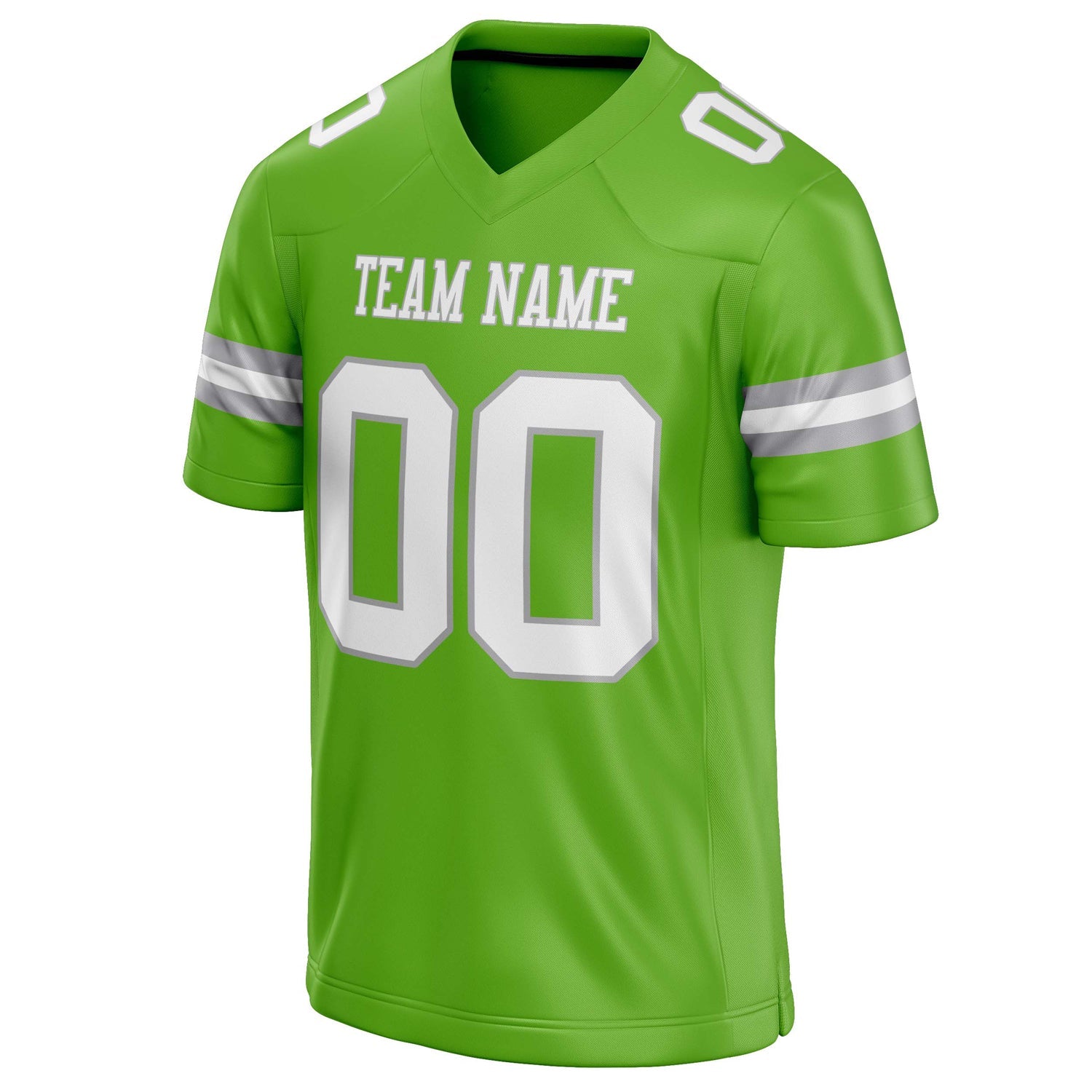 Custom Neon Green White Solid Colour Football Jersey
