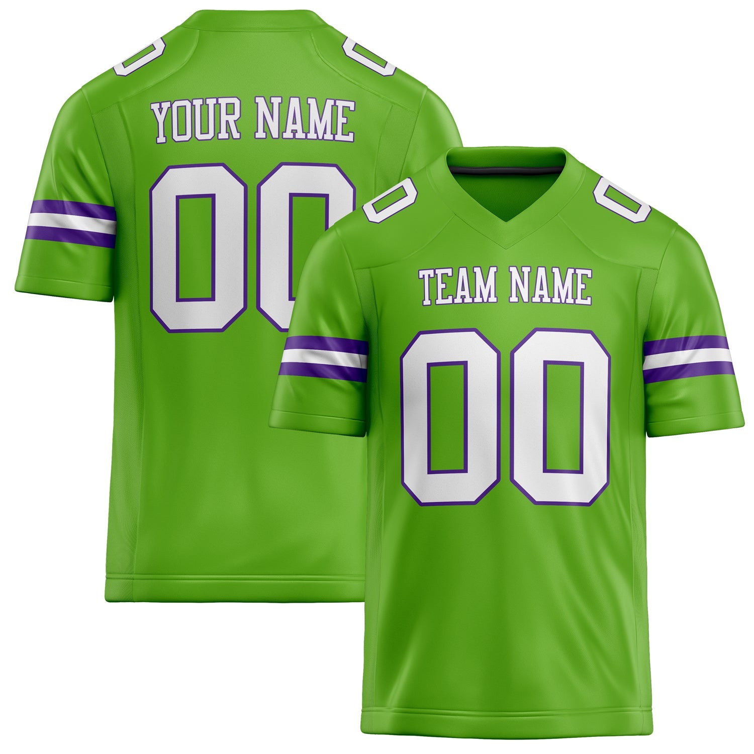 Custom Neon Green White Solid Colour Football Jersey FT02240730NE297