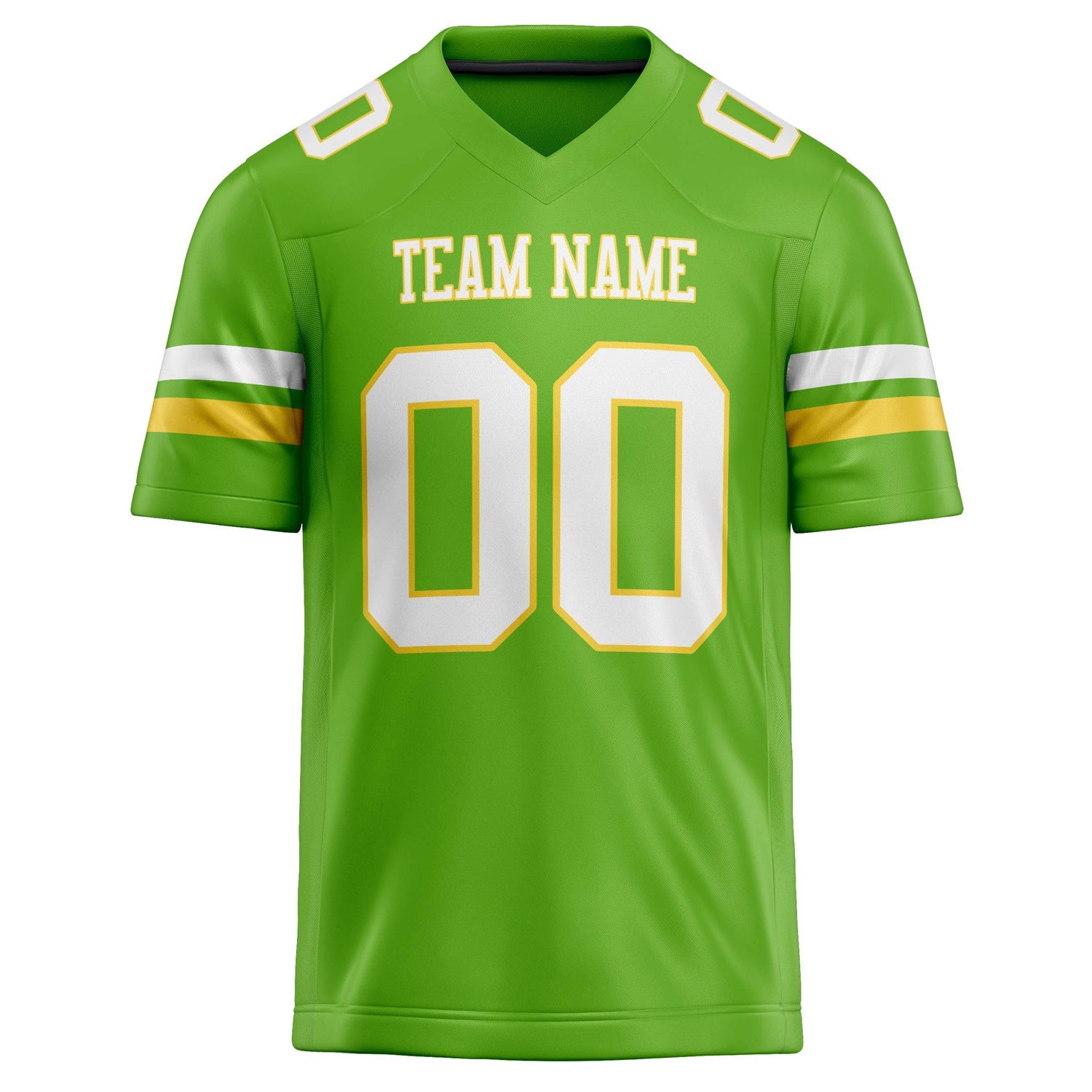 Custom Neon Green White Solid Colour Football Jersey