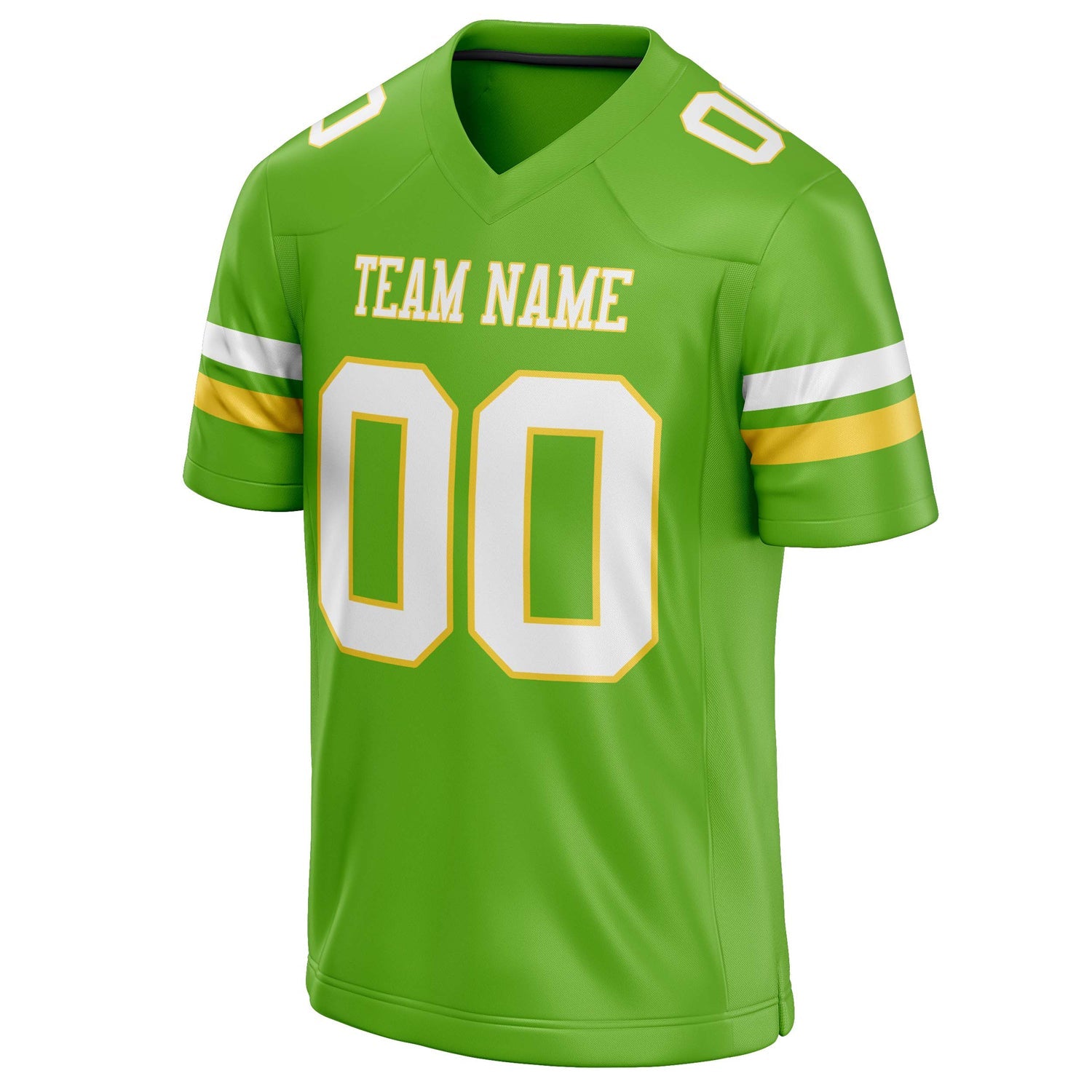 Custom Neon Green White Solid Colour Football Jersey