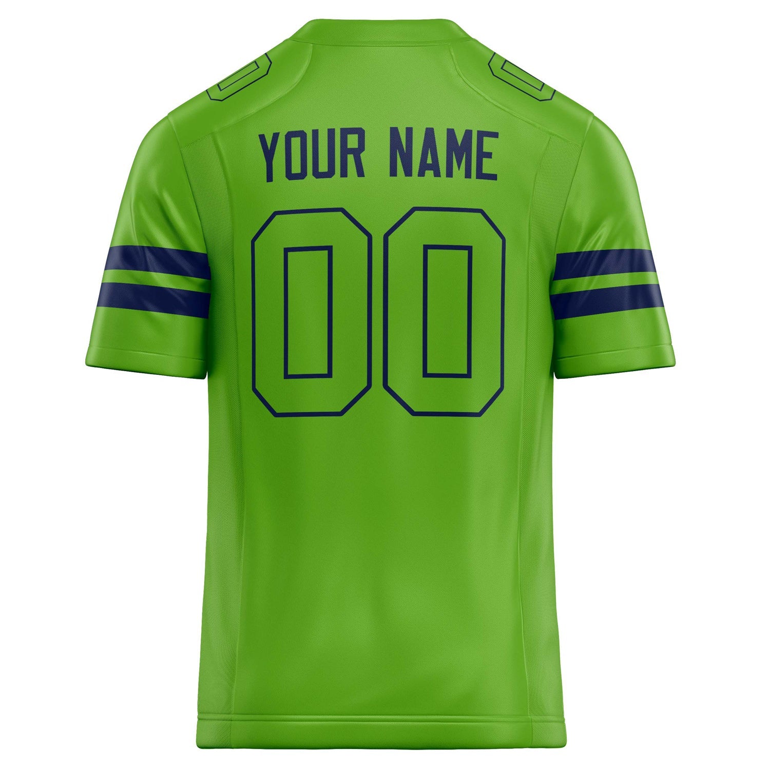 Custom Neon Green navy Solid Colour Football Jersey