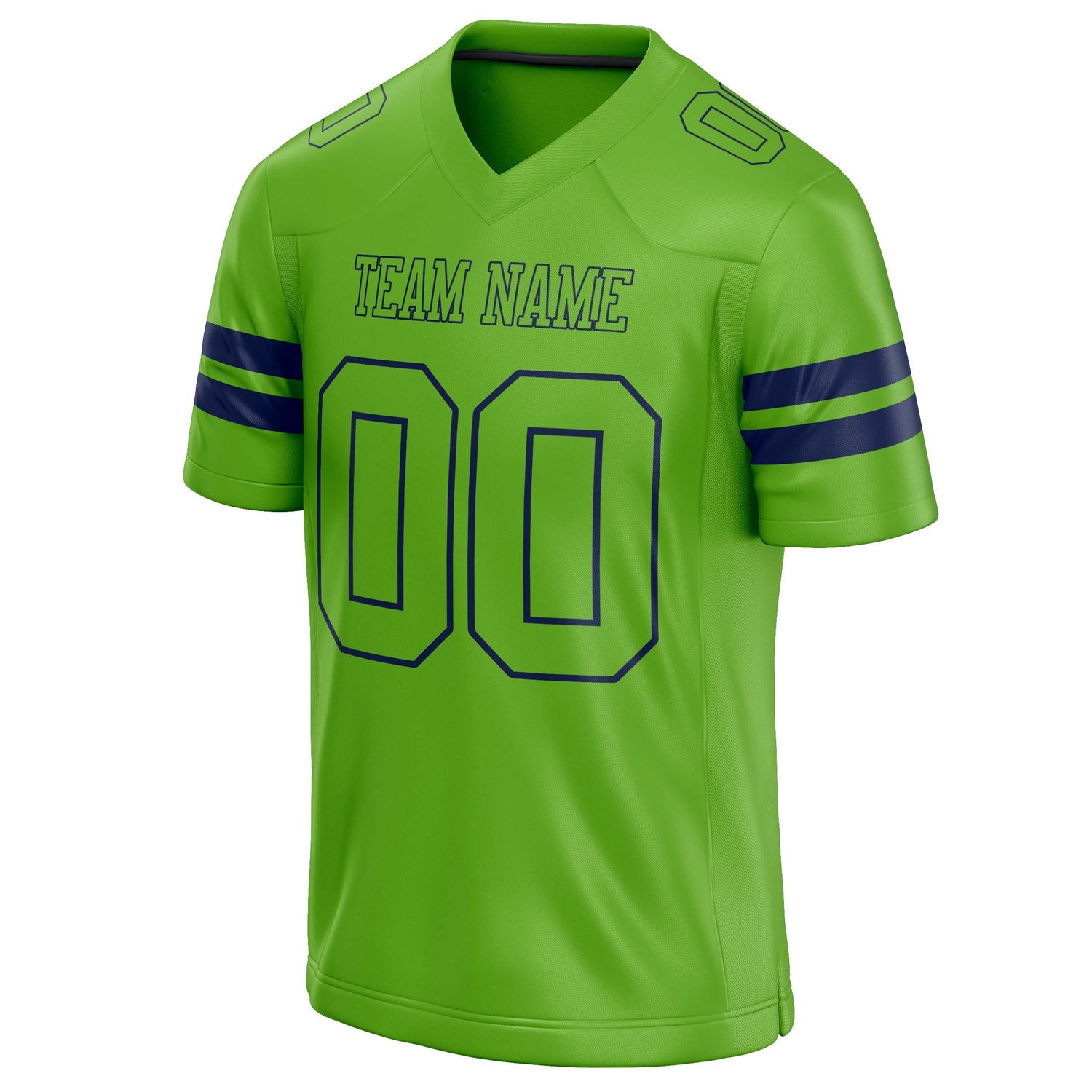 Custom Neon Green navy Solid Colour Football Jersey