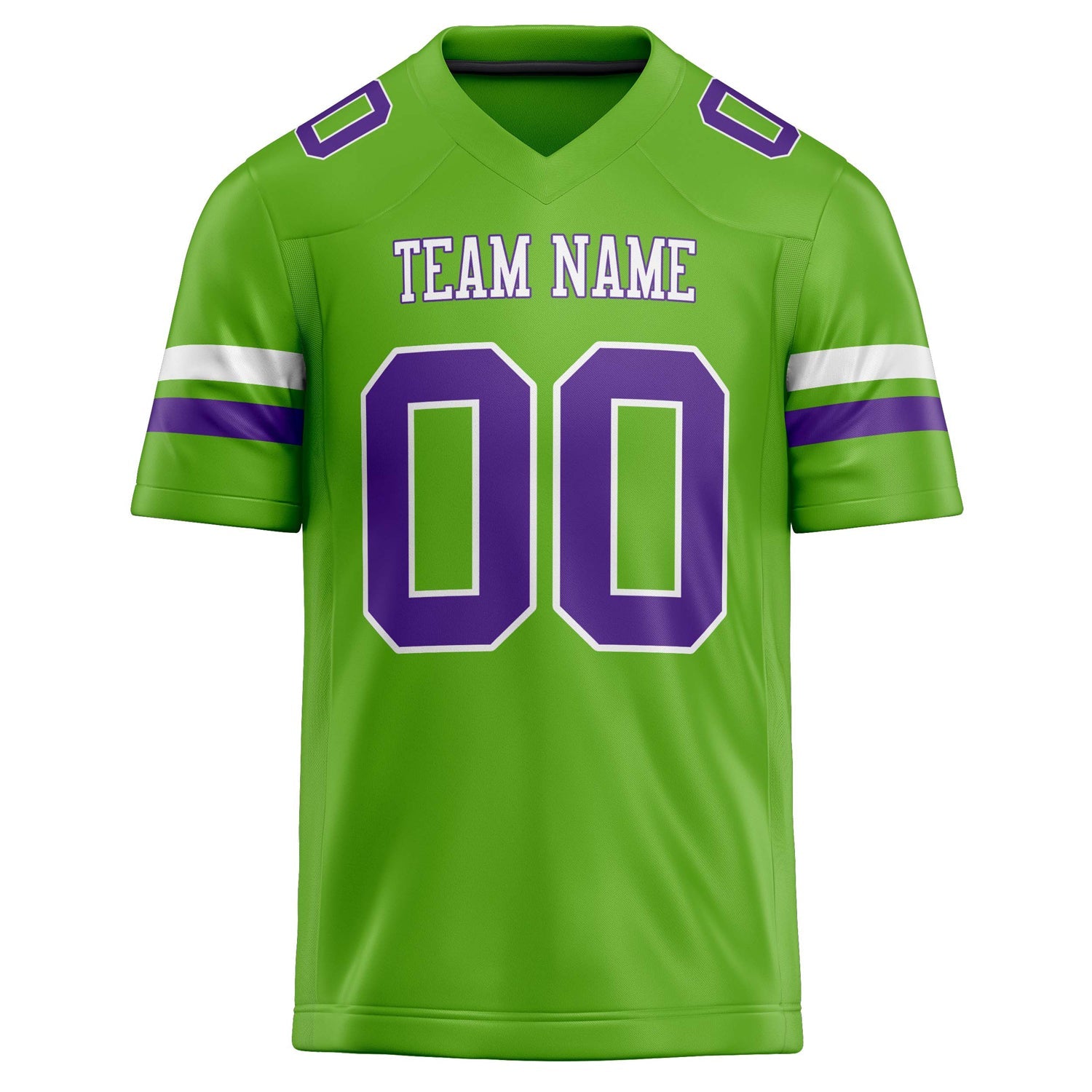 Custom Neon Green Purple Solid Colour Football Jersey