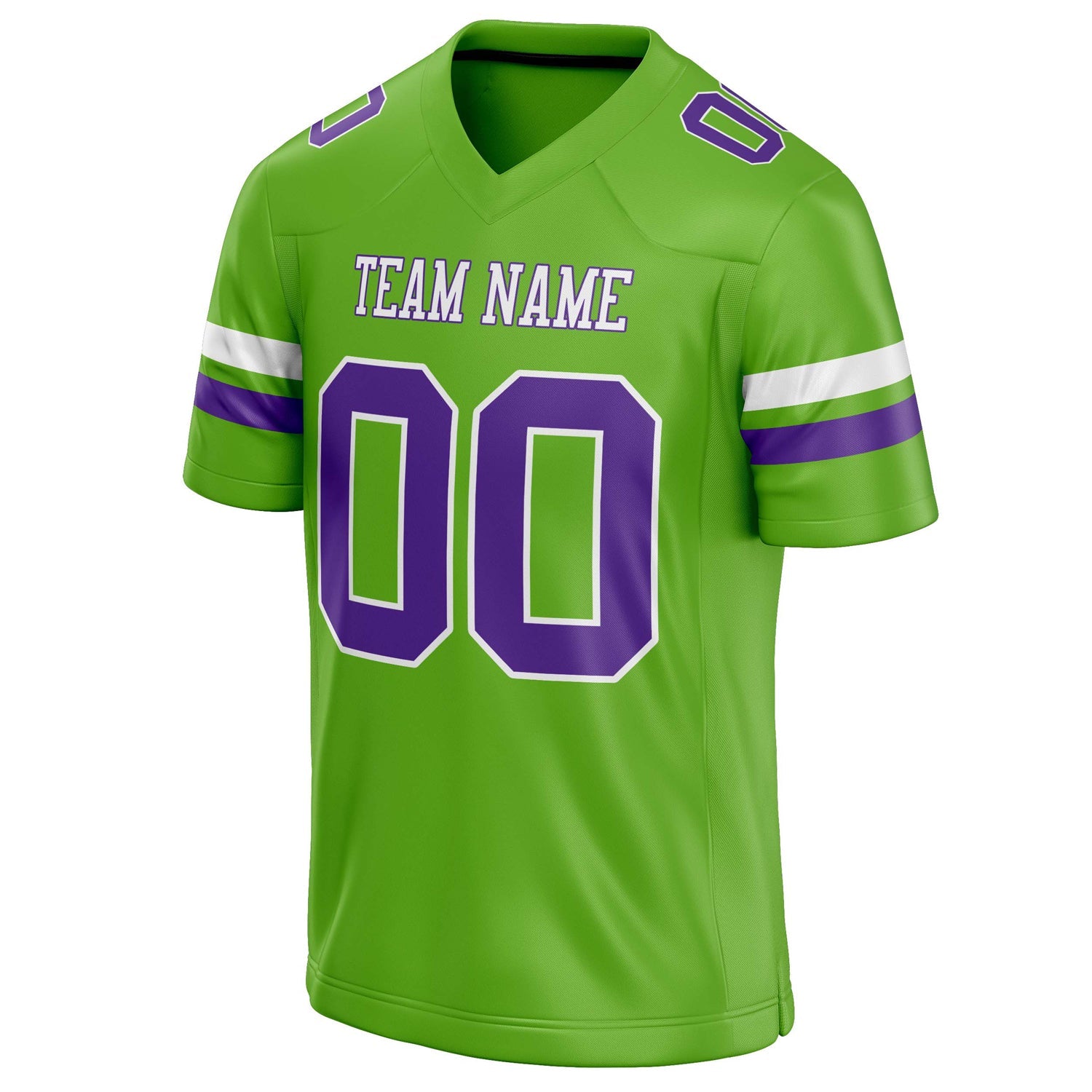 Custom Neon Green Purple Solid Colour Football Jersey