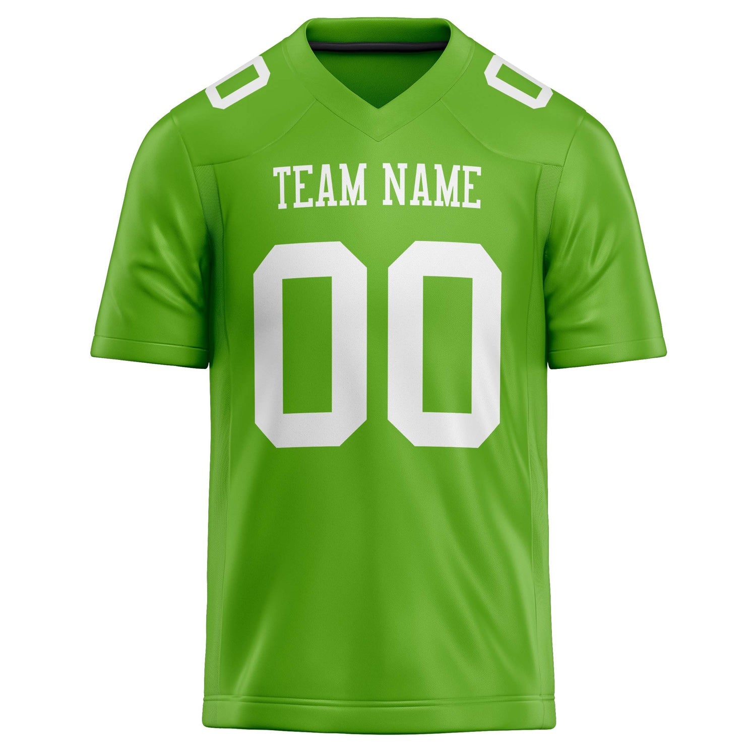 Custom Neon Green White Solid Colour Football Jersey