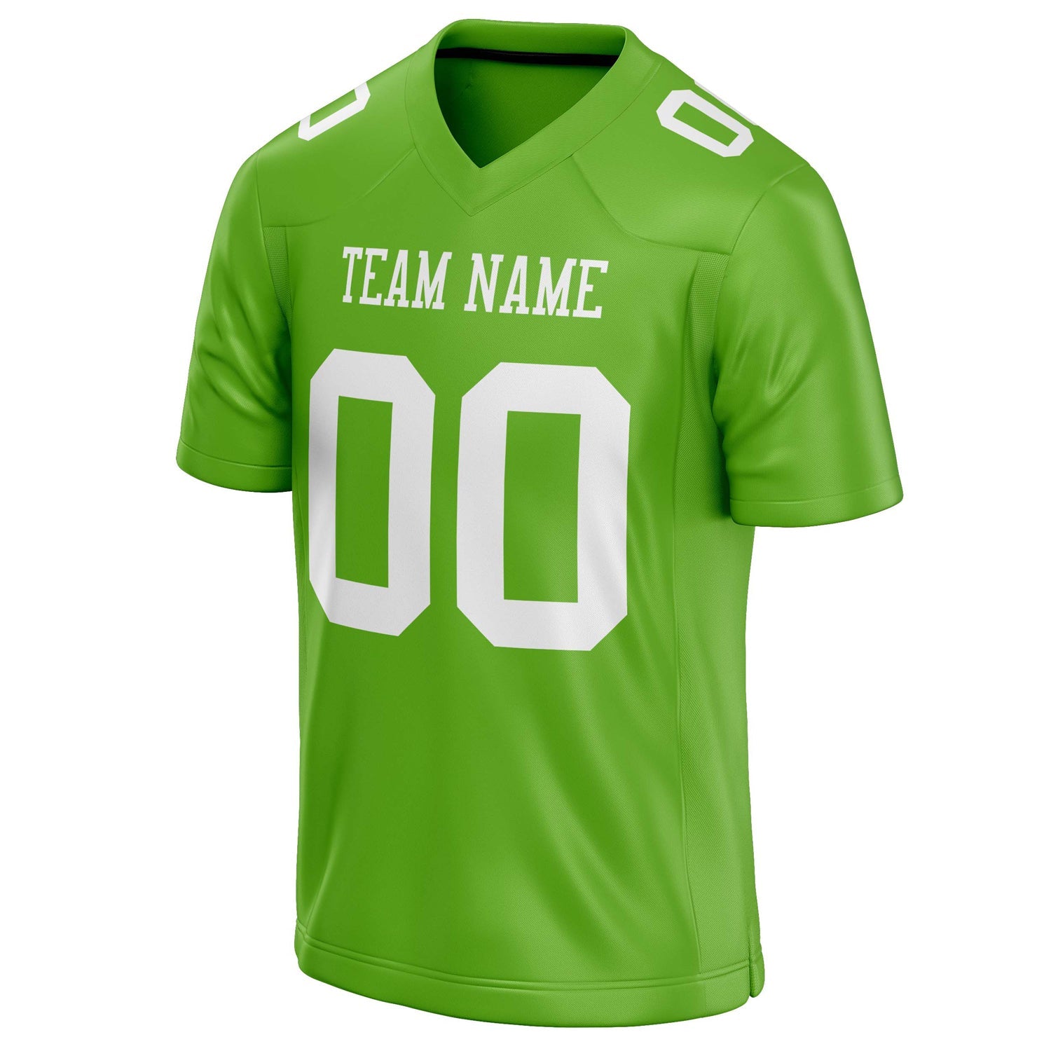 Custom Neon Green White Solid Colour Football Jersey