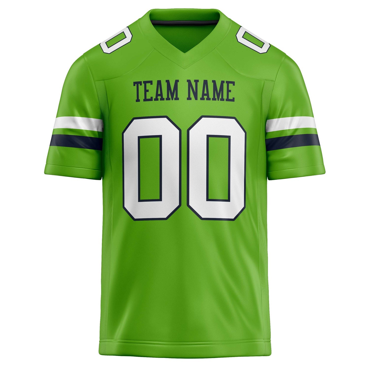 Custom Neon Green White Solid Colour Football Jersey