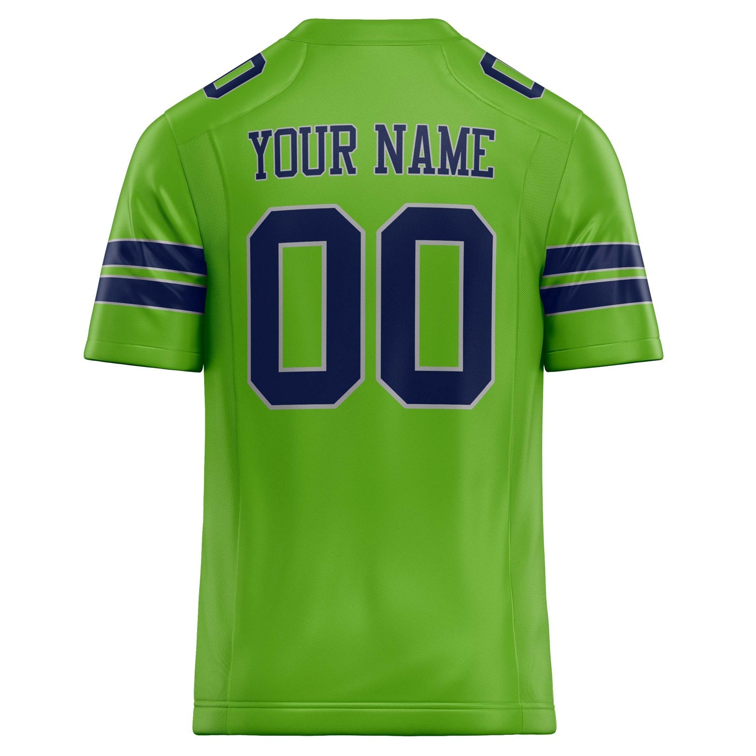 Custom Neon Green navy Solid Colour Football Jersey