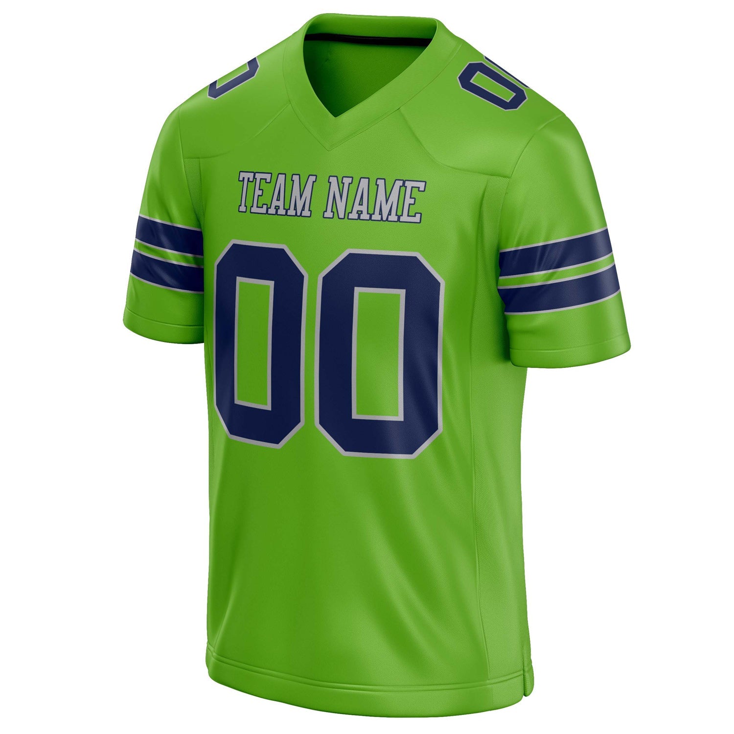 Custom Neon Green navy Solid Colour Football Jersey