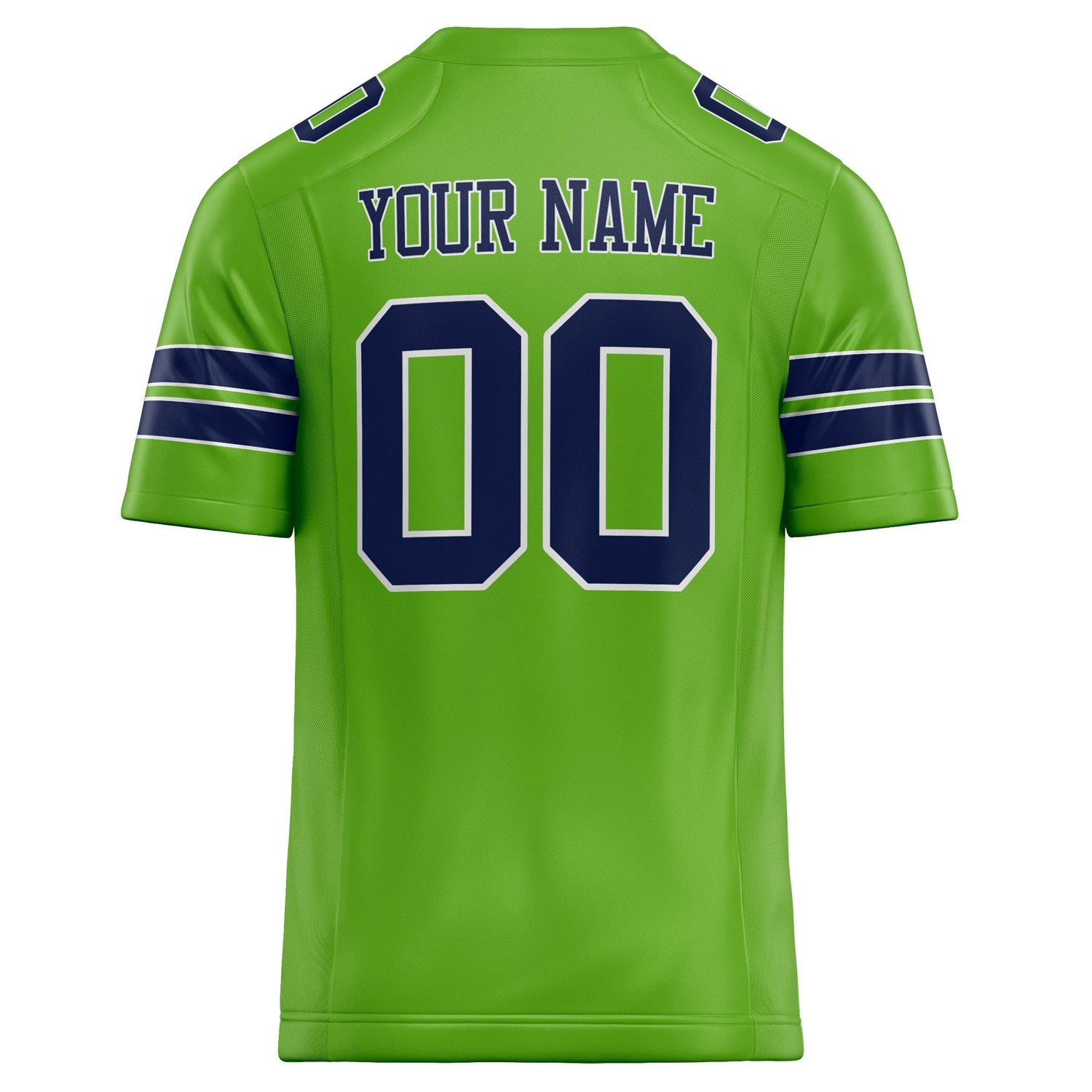 Custom Neon Green navy Solid Colour Football Jersey