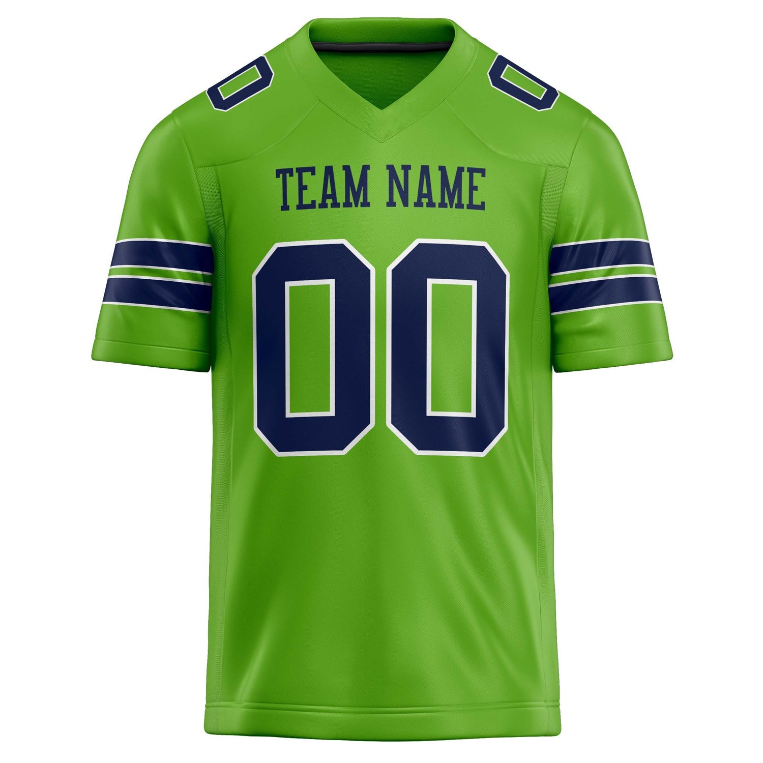 Custom Neon Green navy Solid Colour Football Jersey