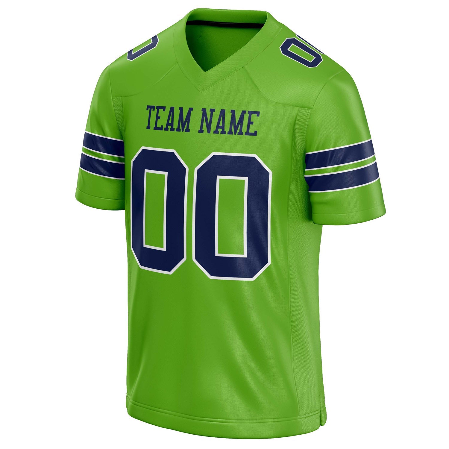 Custom Neon Green navy Solid Colour Football Jersey
