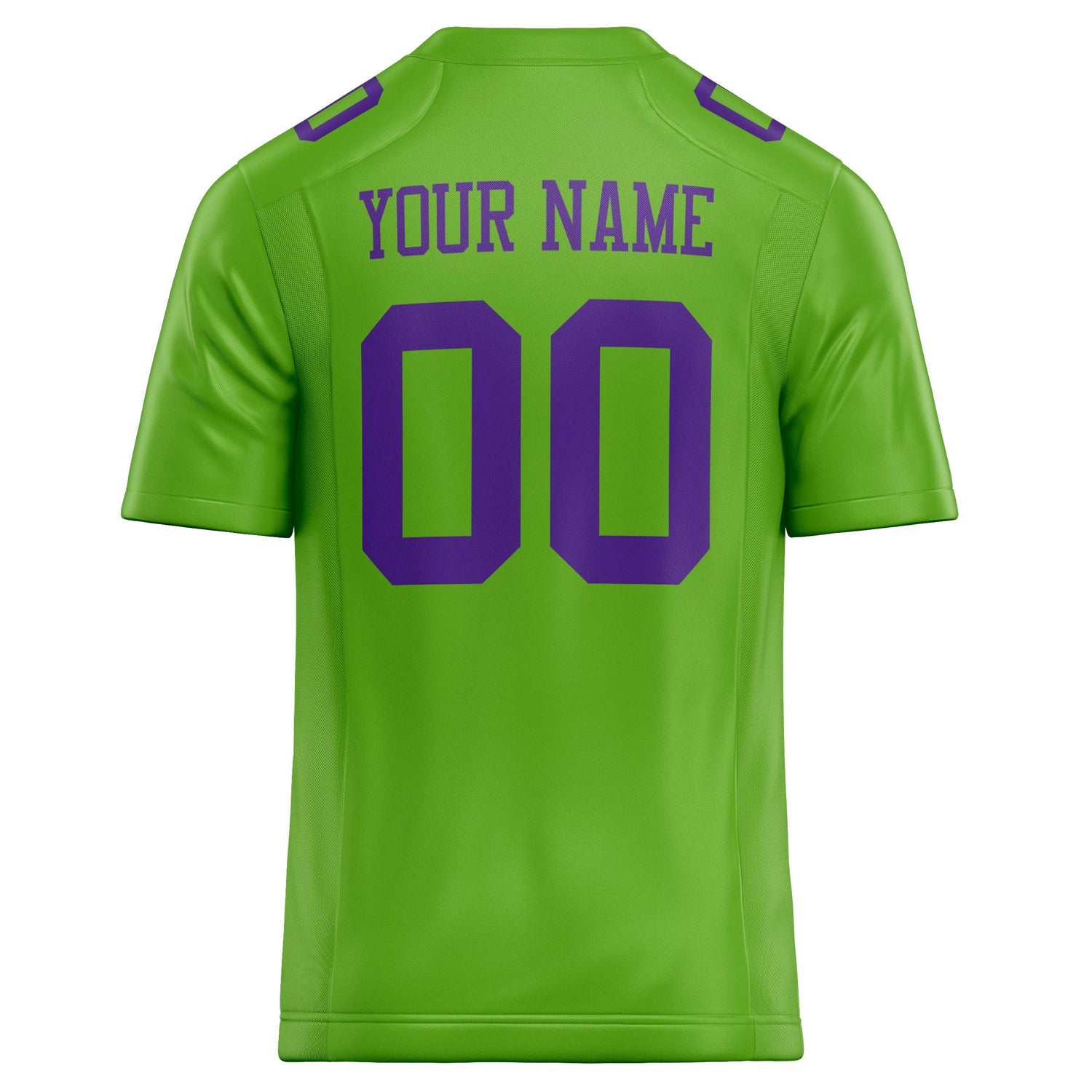 Custom Neon Green Purple Solid Colour Football Jersey