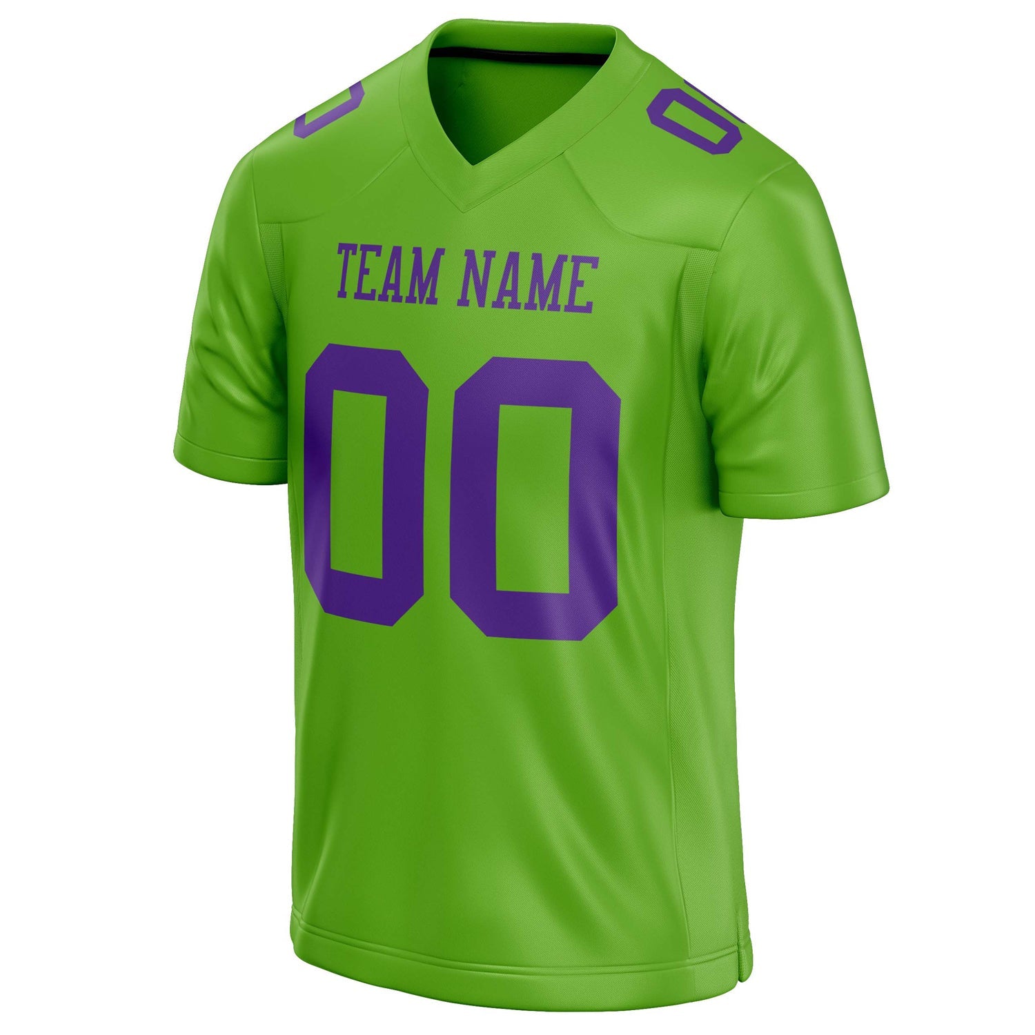 Custom Neon Green Purple Solid Colour Football Jersey